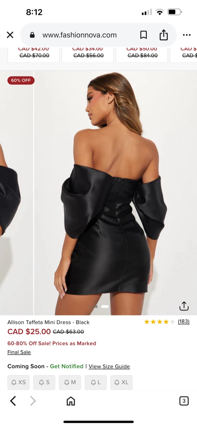 Brand New Fashion Nova Allison Taffeta Mini Dress - Black - photo 2