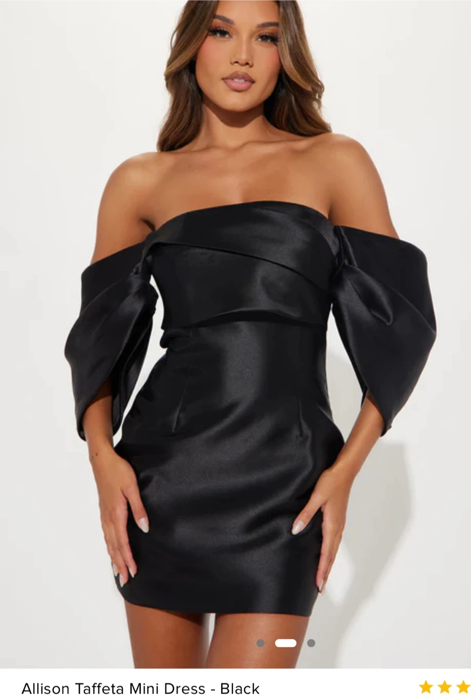 Brand New Fashion Nova Allison Taffeta Mini Dress - Black