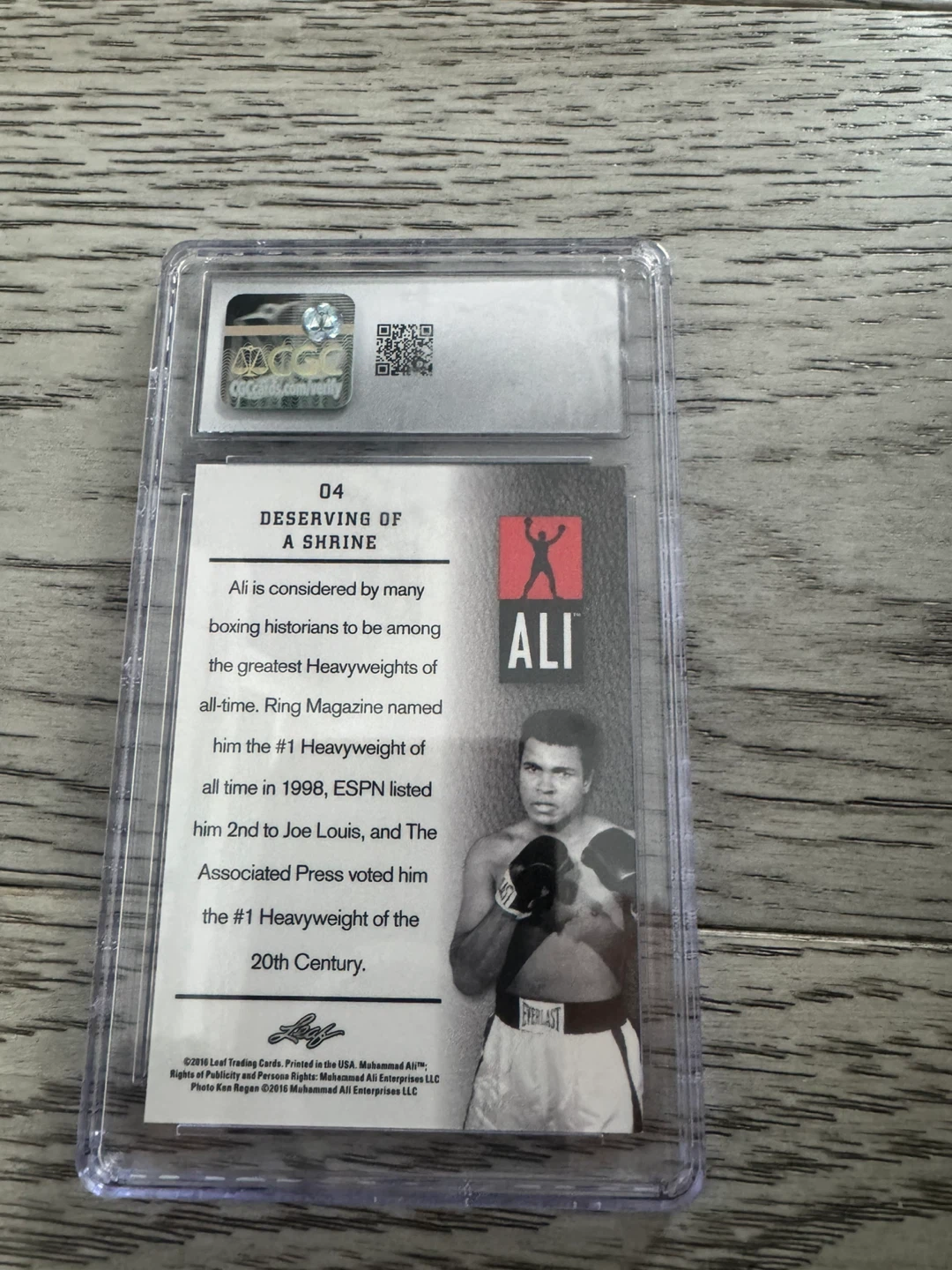 2016 Leaf Immortal Collection Muhammad Ali Trading Card - photo 2