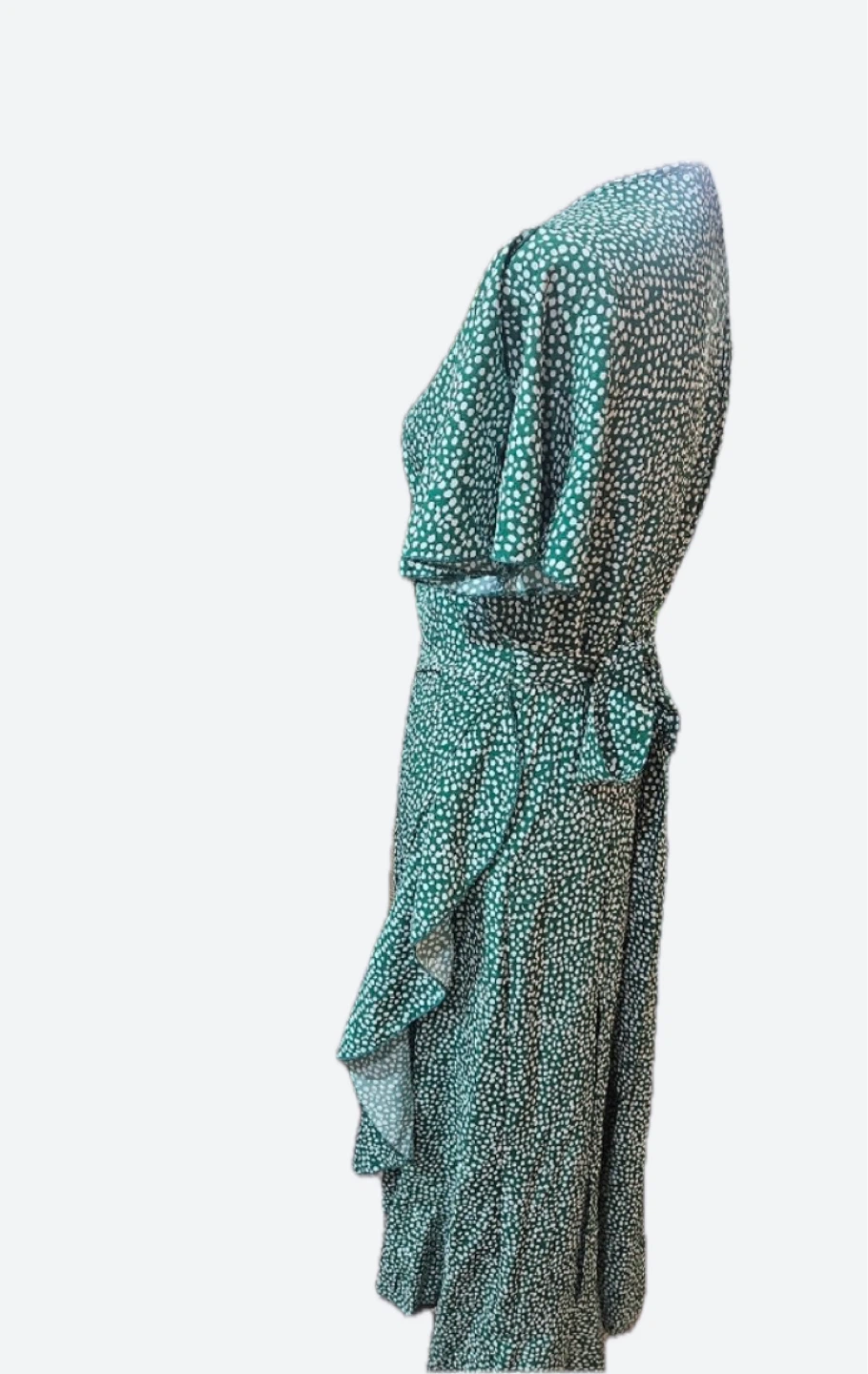 CUPSHE Green Dot Print Wrap Midi Dress - XL - photo 2