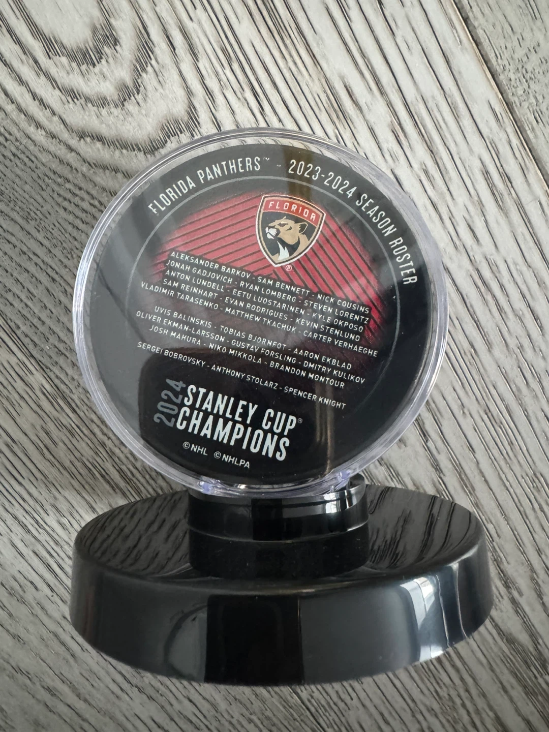 Florida Panthers 2023-2024 Season Roster Stanley Cup Champ Puck - photo 2