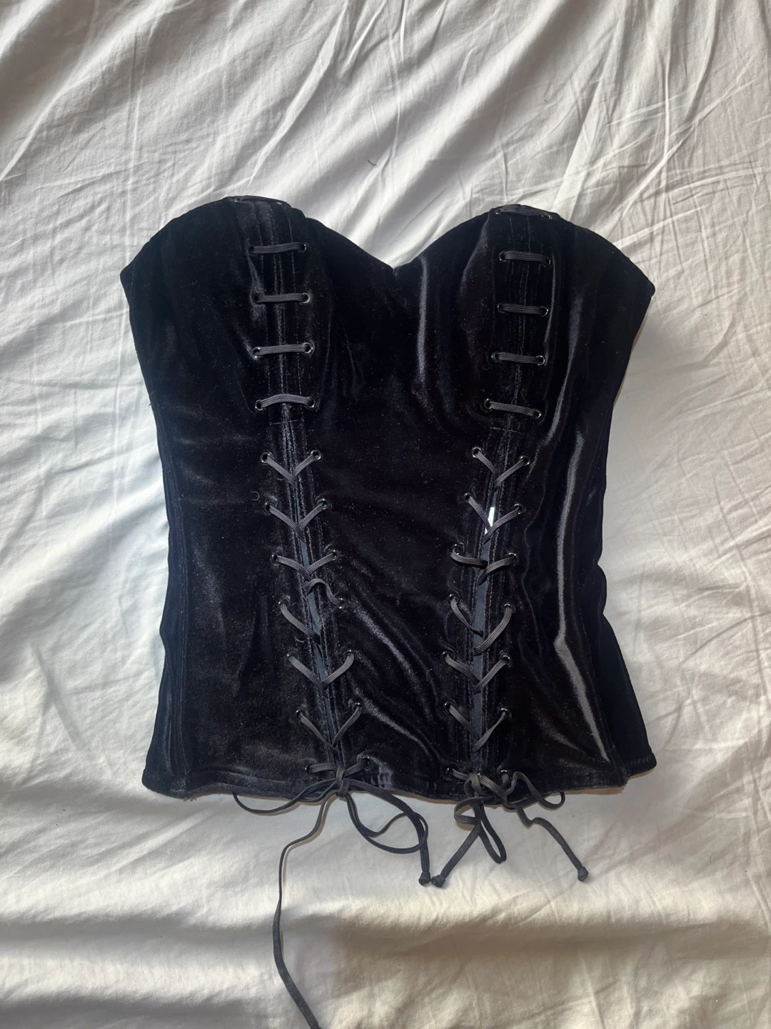 Black Velvet Corset with Laces