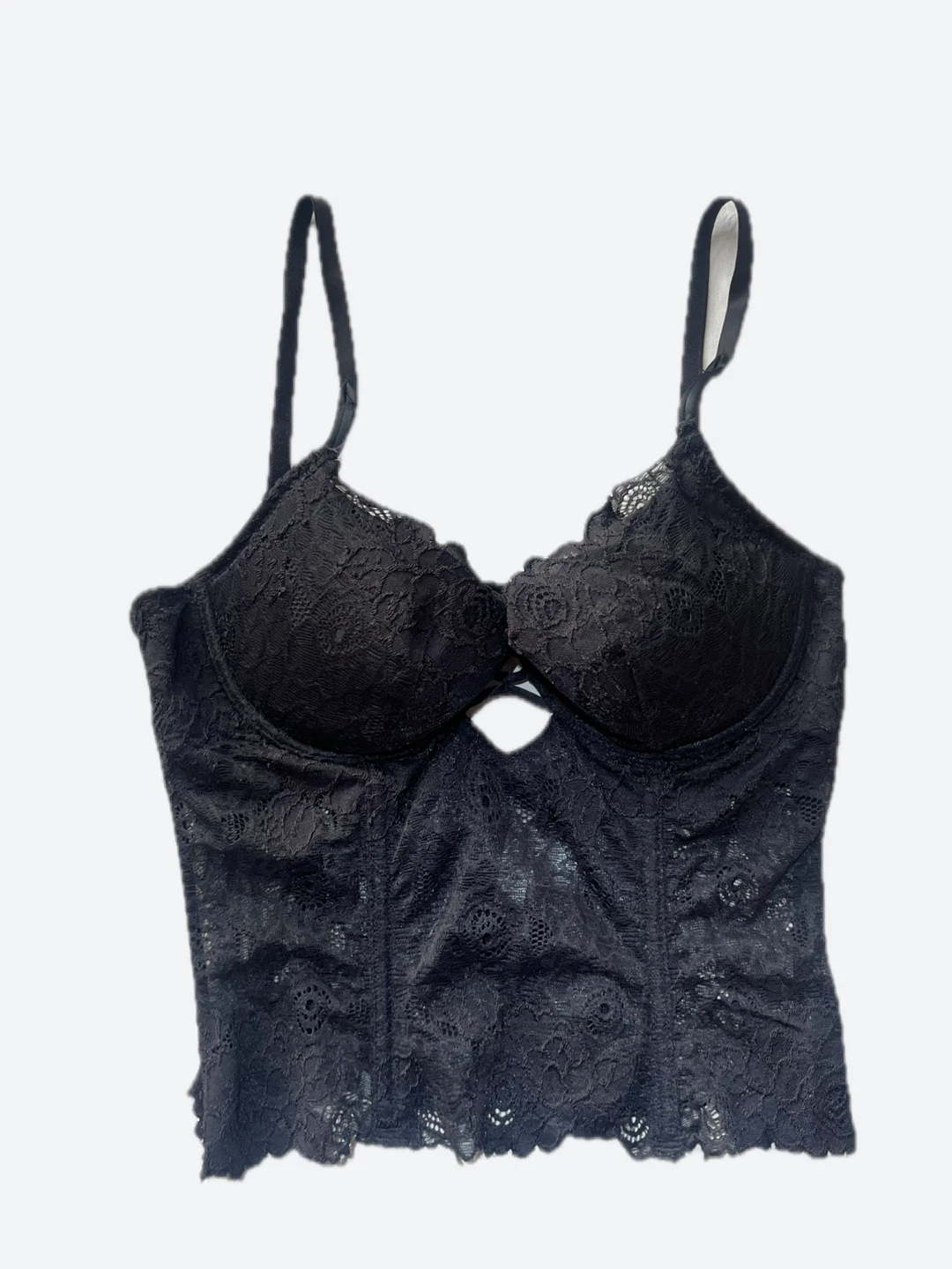 La Senza Black Lace Corset Top M/M