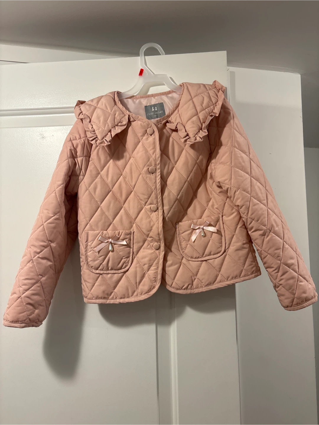 Petit Enfant Quilted Pink Jacket - Size 130