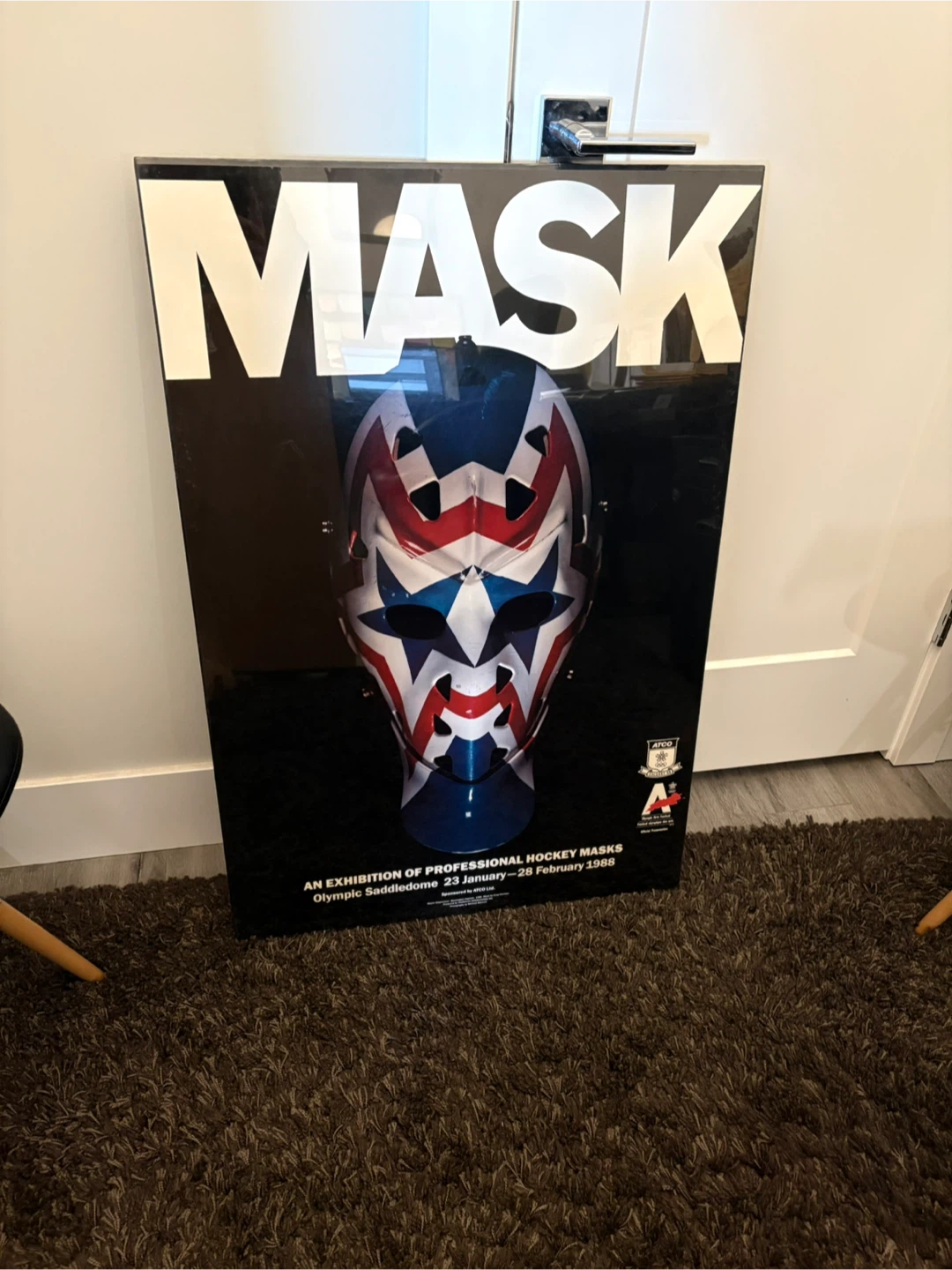 MINT CONDITION! 1988 Olympics Goalie Mask Mounted Posters - photo 3