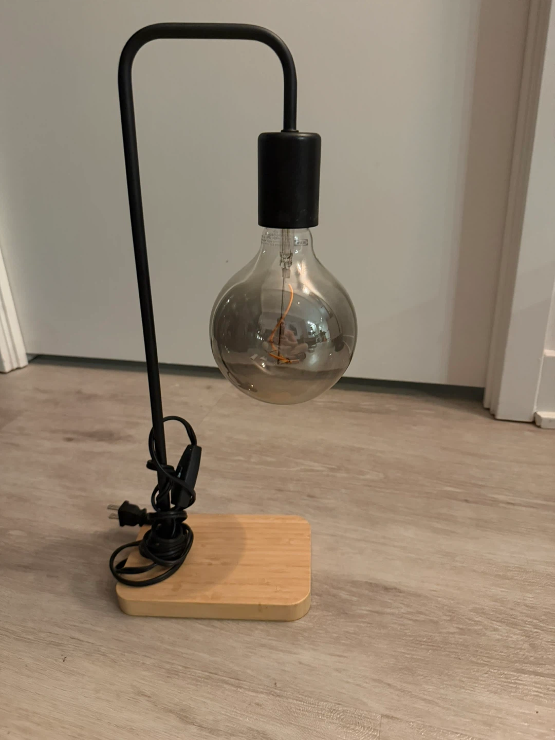 IKEA table lamp + decorative light bulb!