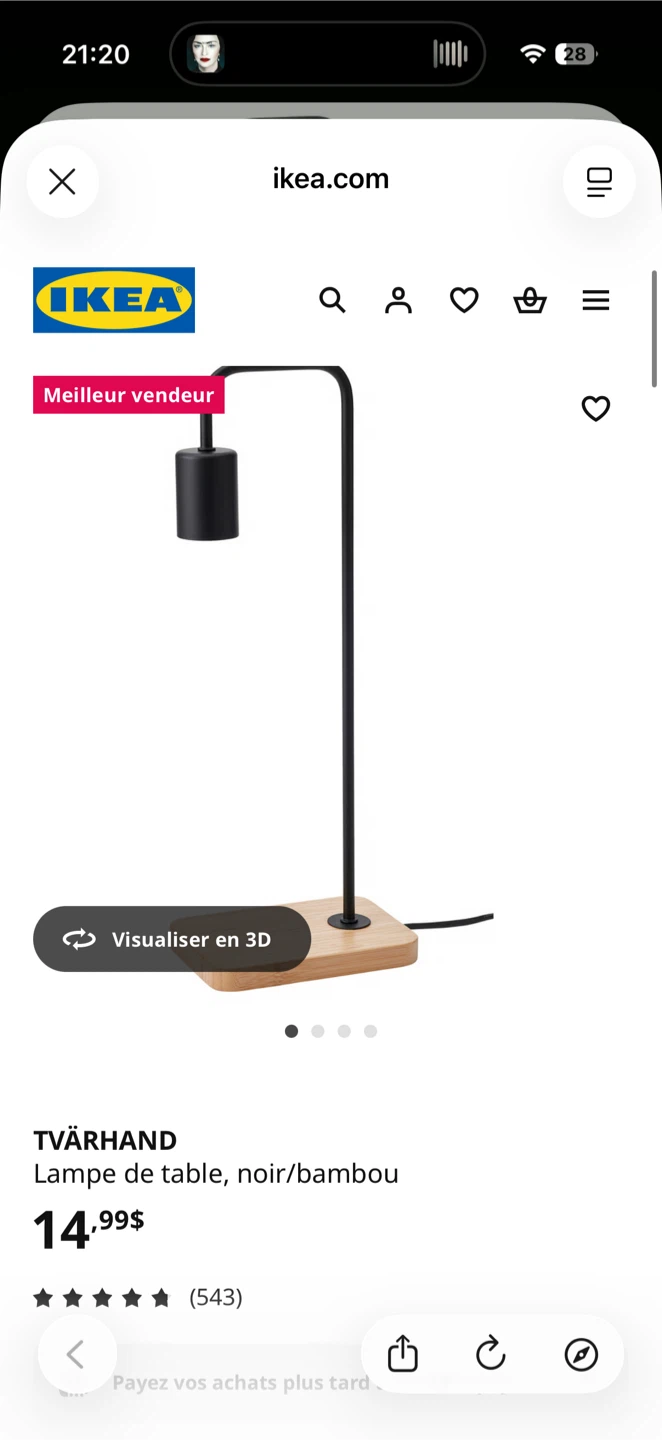 IKEA table lamp + decorative light bulb! - photo 2