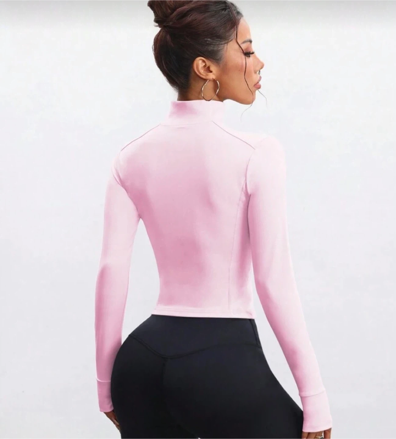 US(6) M Women Pink Zip-Up Long Sleeve Athletic Top - photo 3
