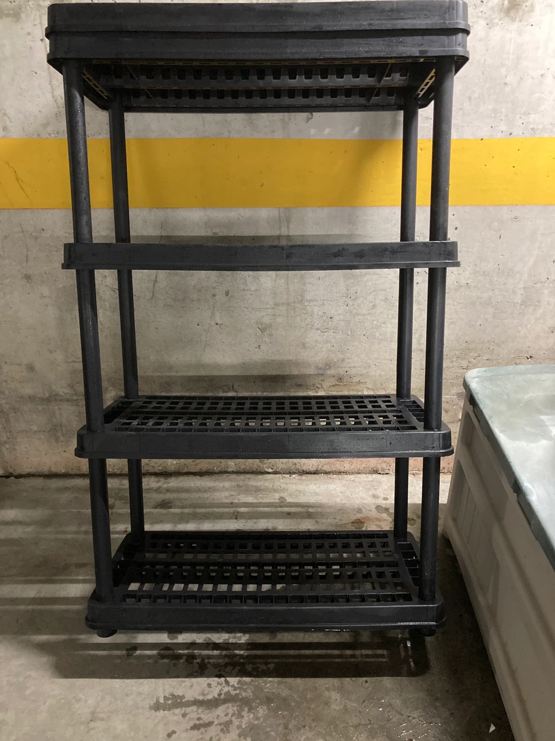 Black 6 Tier Plastic Storage Shelf Unit