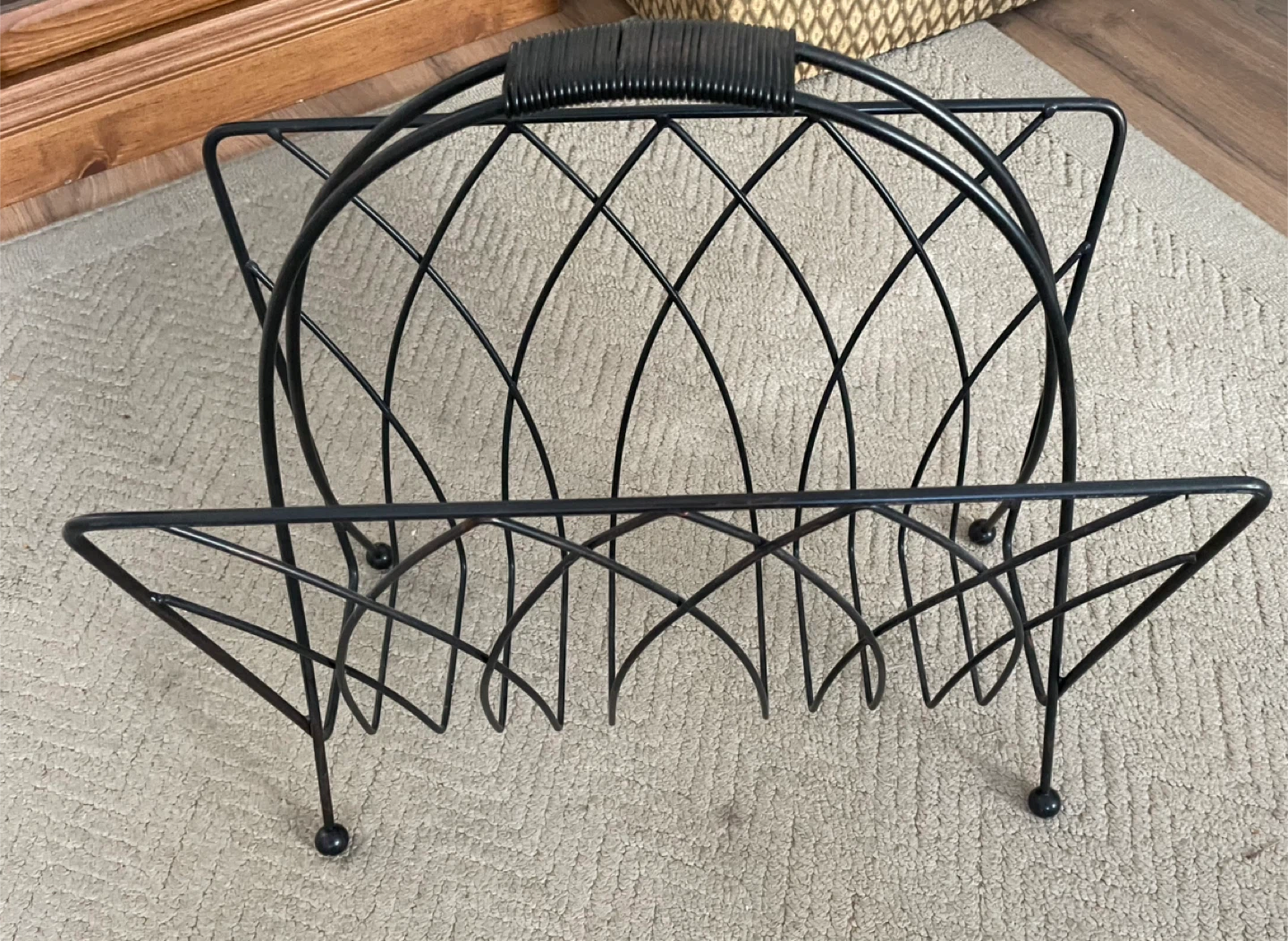 Black Metal Magazine Rack with Handle - photo 2