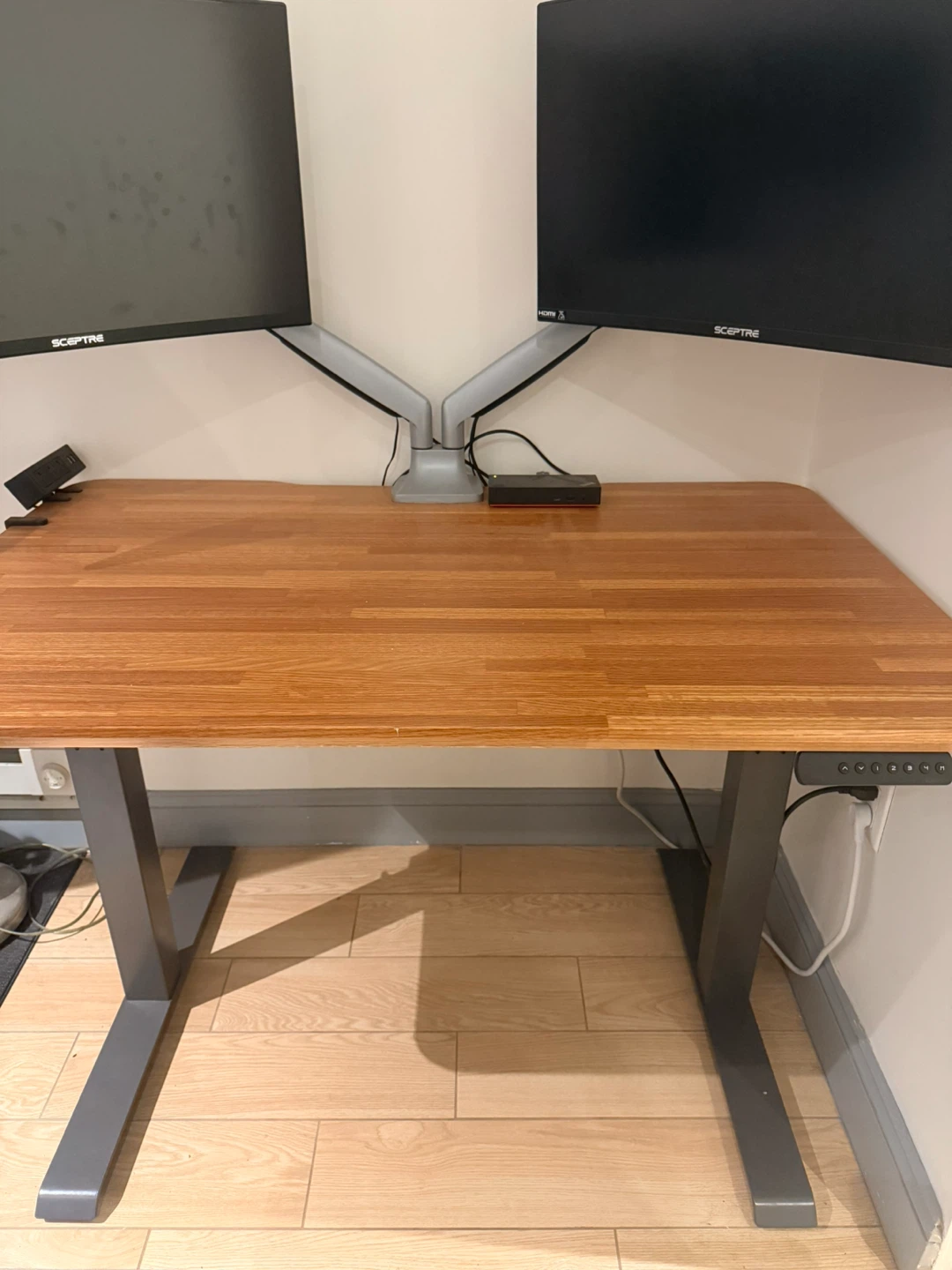 Adjustable Standing Desk with Wooden Top - photo 2