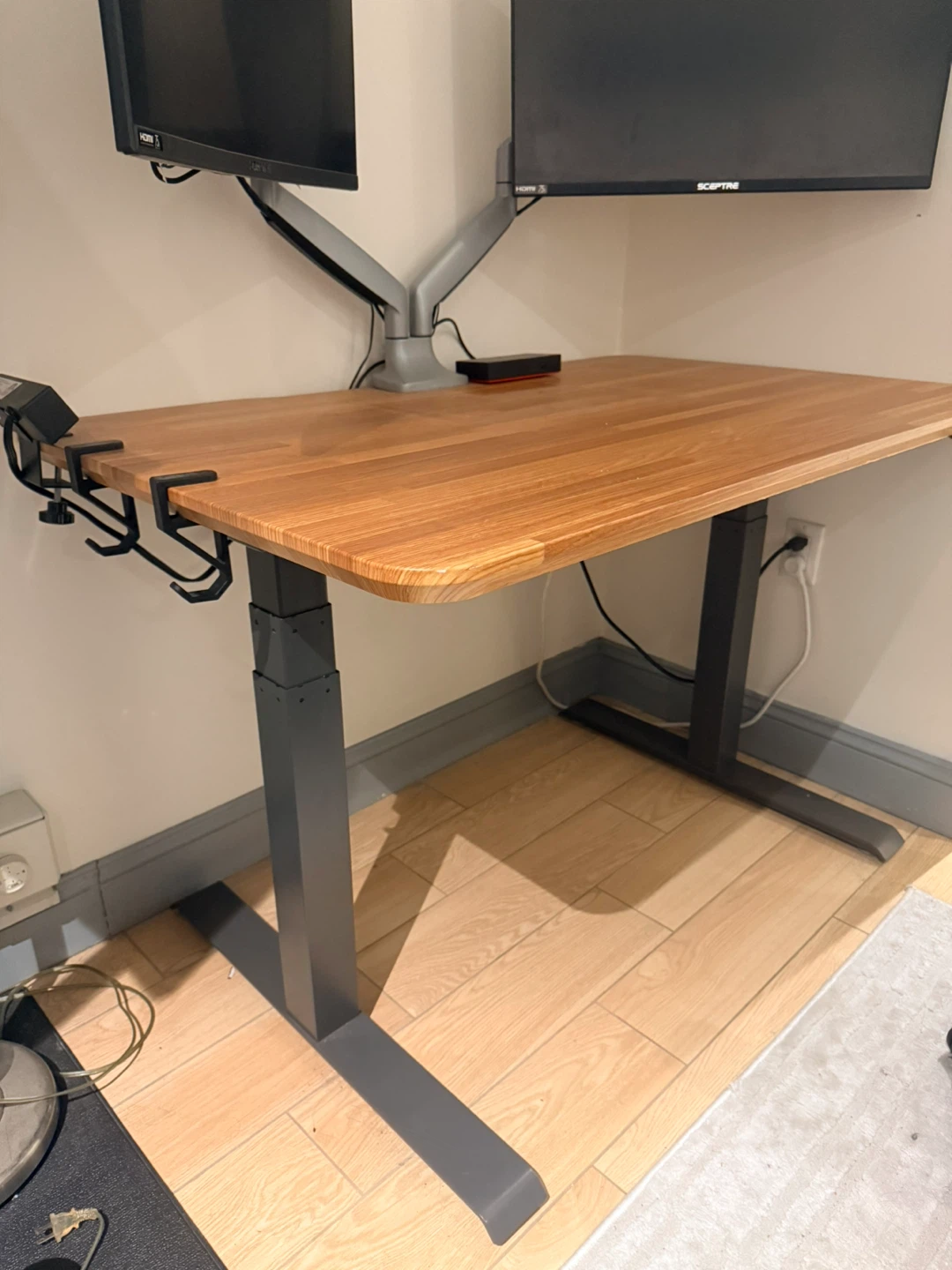 Adjustable Standing Desk with Wooden Top