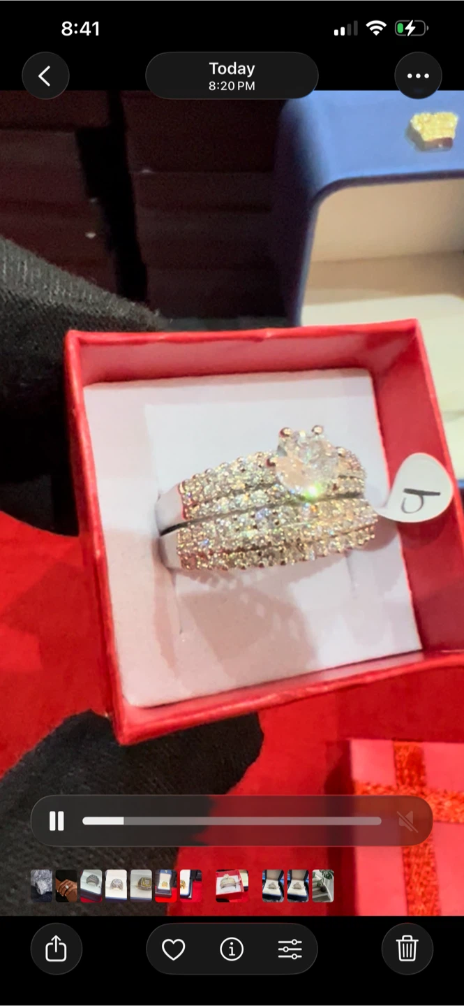 Cubic Zirconia Engagement Ring Set - photo 2