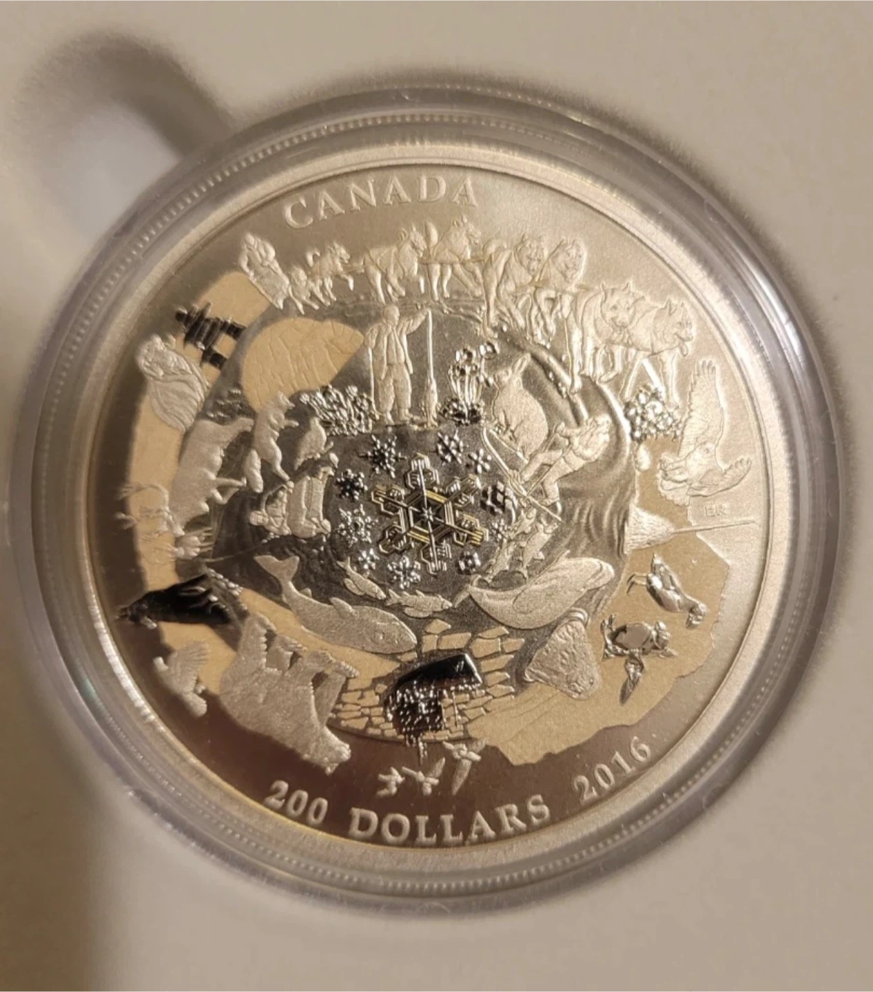 Canada 200 Dollars 2016 Arctic 99.99% Pure Silver Coin