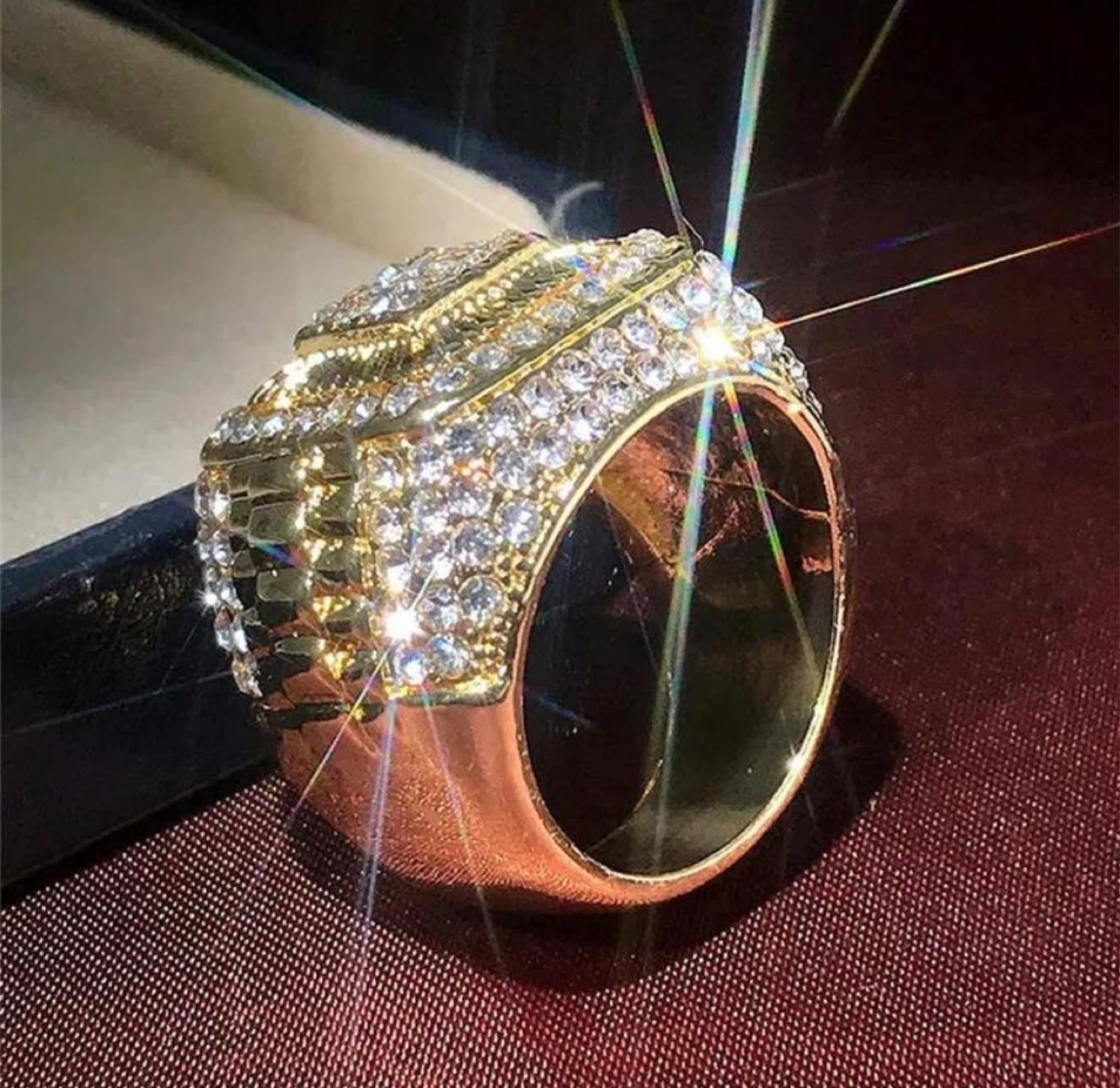 Gold-toned Ring with Rhinestones - photo 2