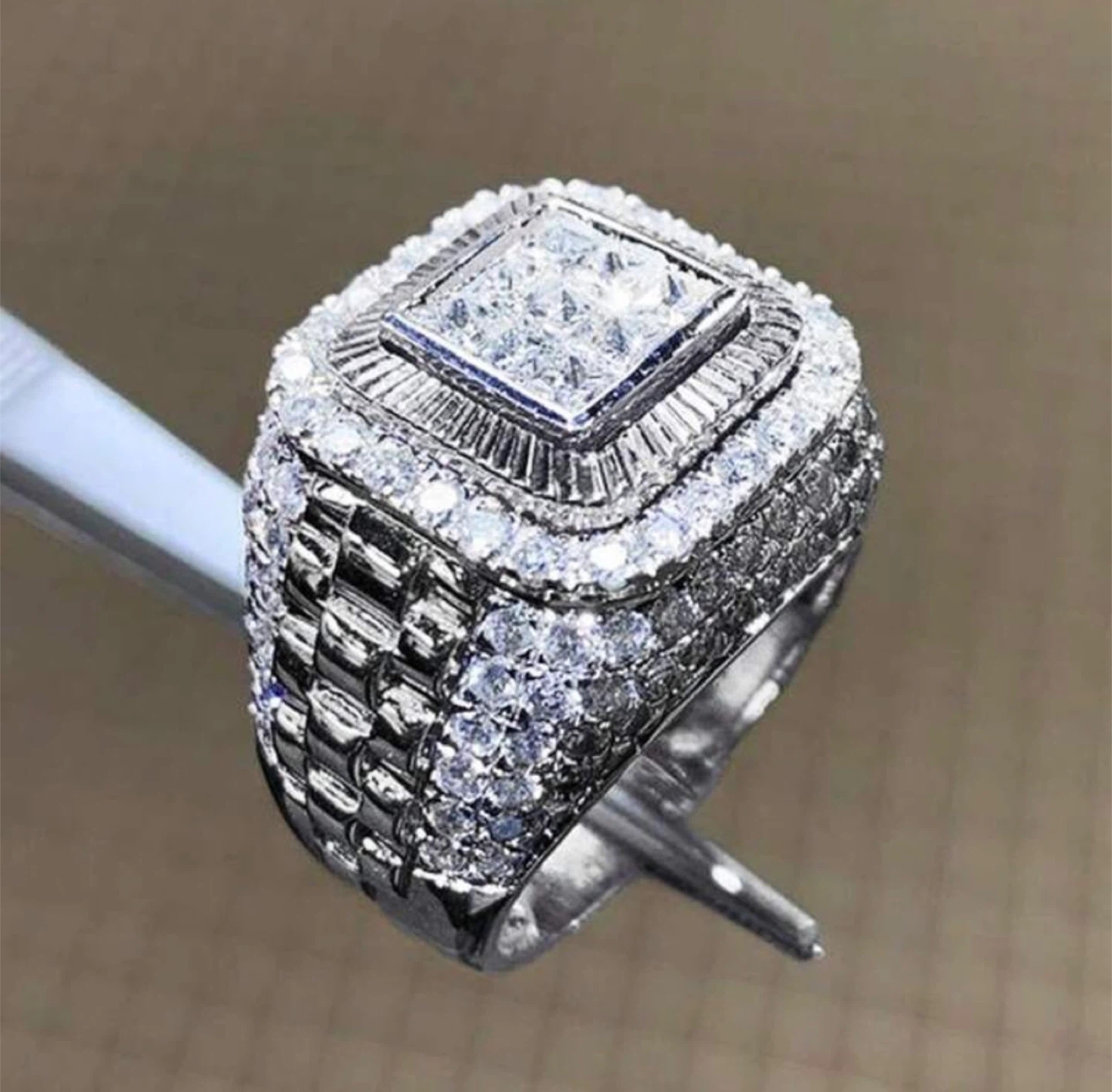 Men's Iced Out Square Ring