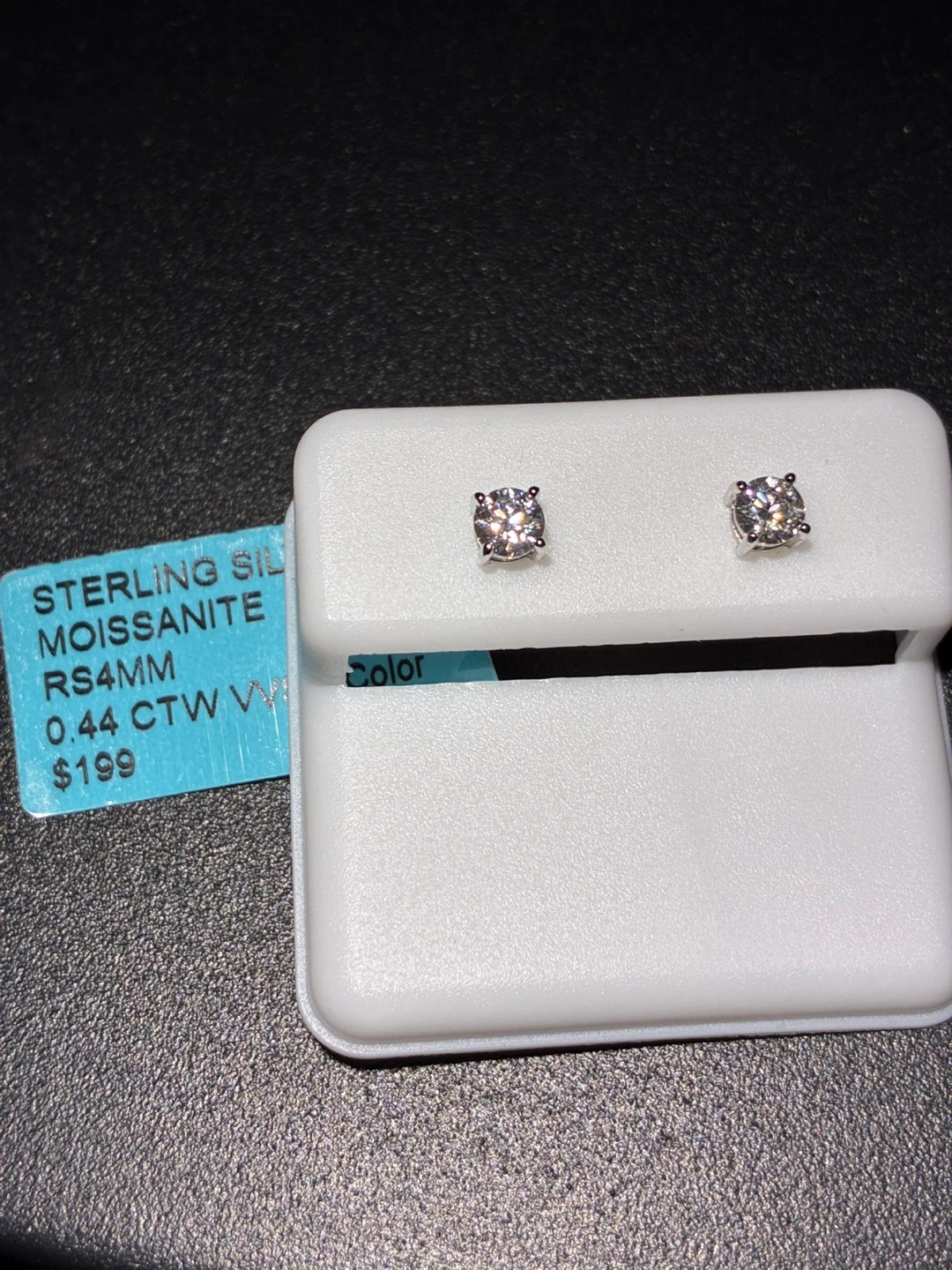 Sterling Silver Moissanite Stud Earrings