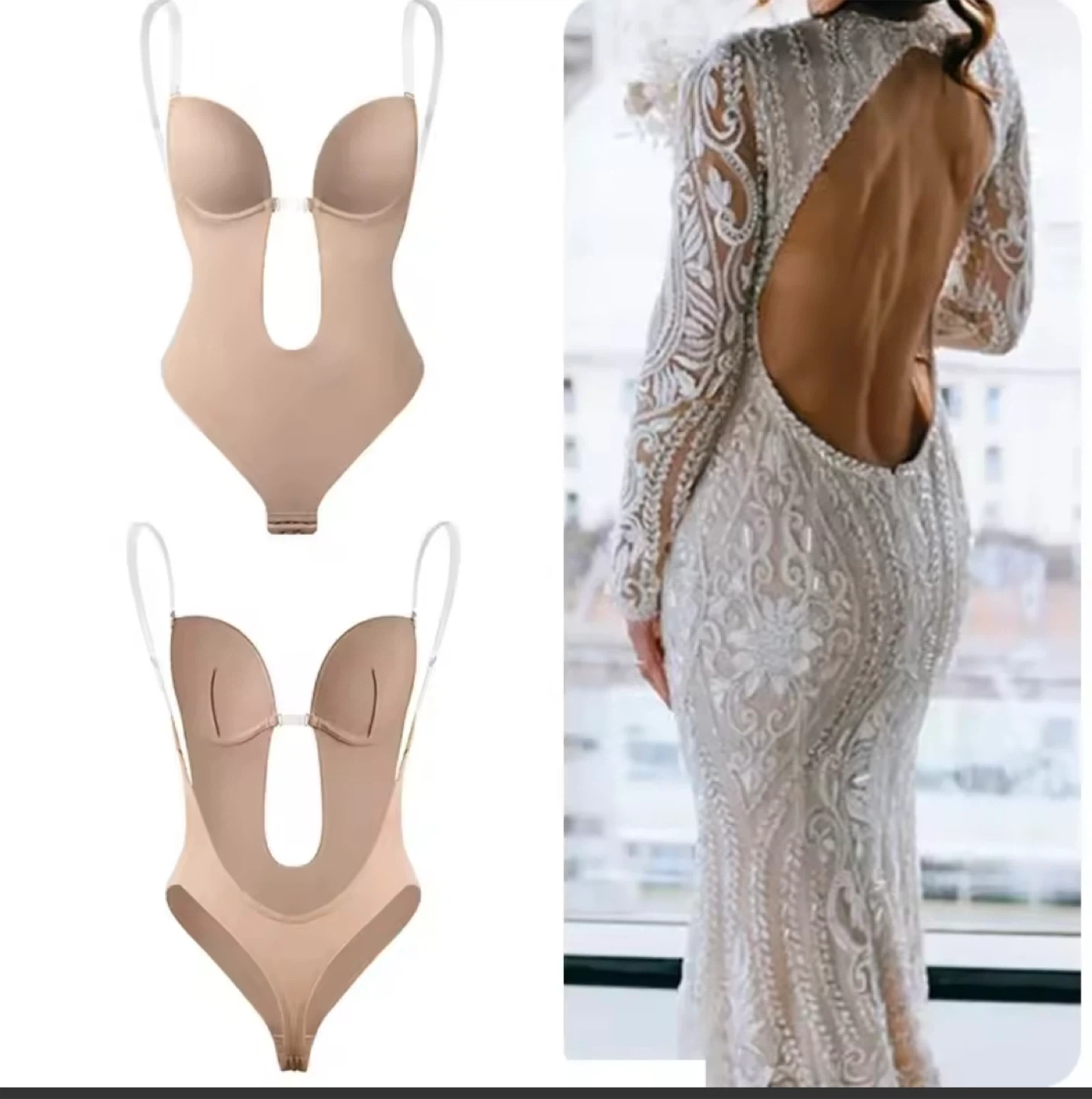 Women's Plunge Bodysuit Shapewear - photo 4