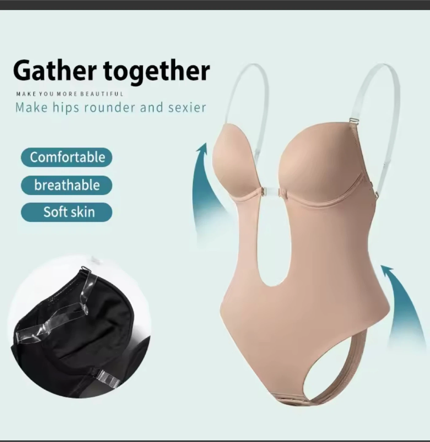 Women's Plunge Bodysuit Shapewear - photo 3