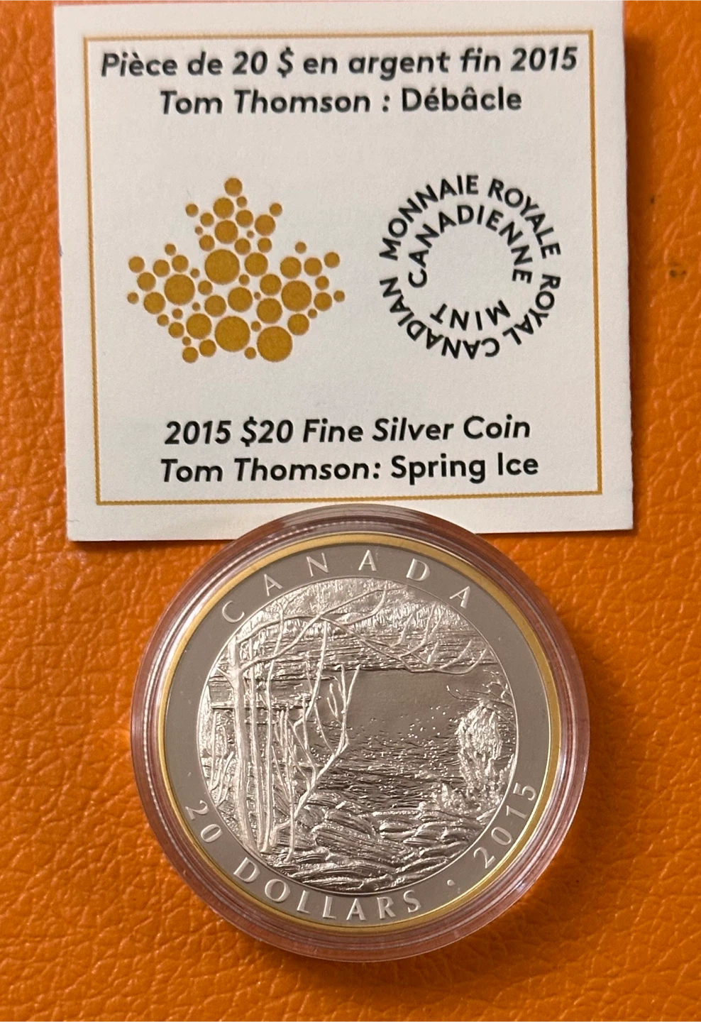 2015 Rare $20 Fine Silver Coin - Tom Thomson: Spring Ice