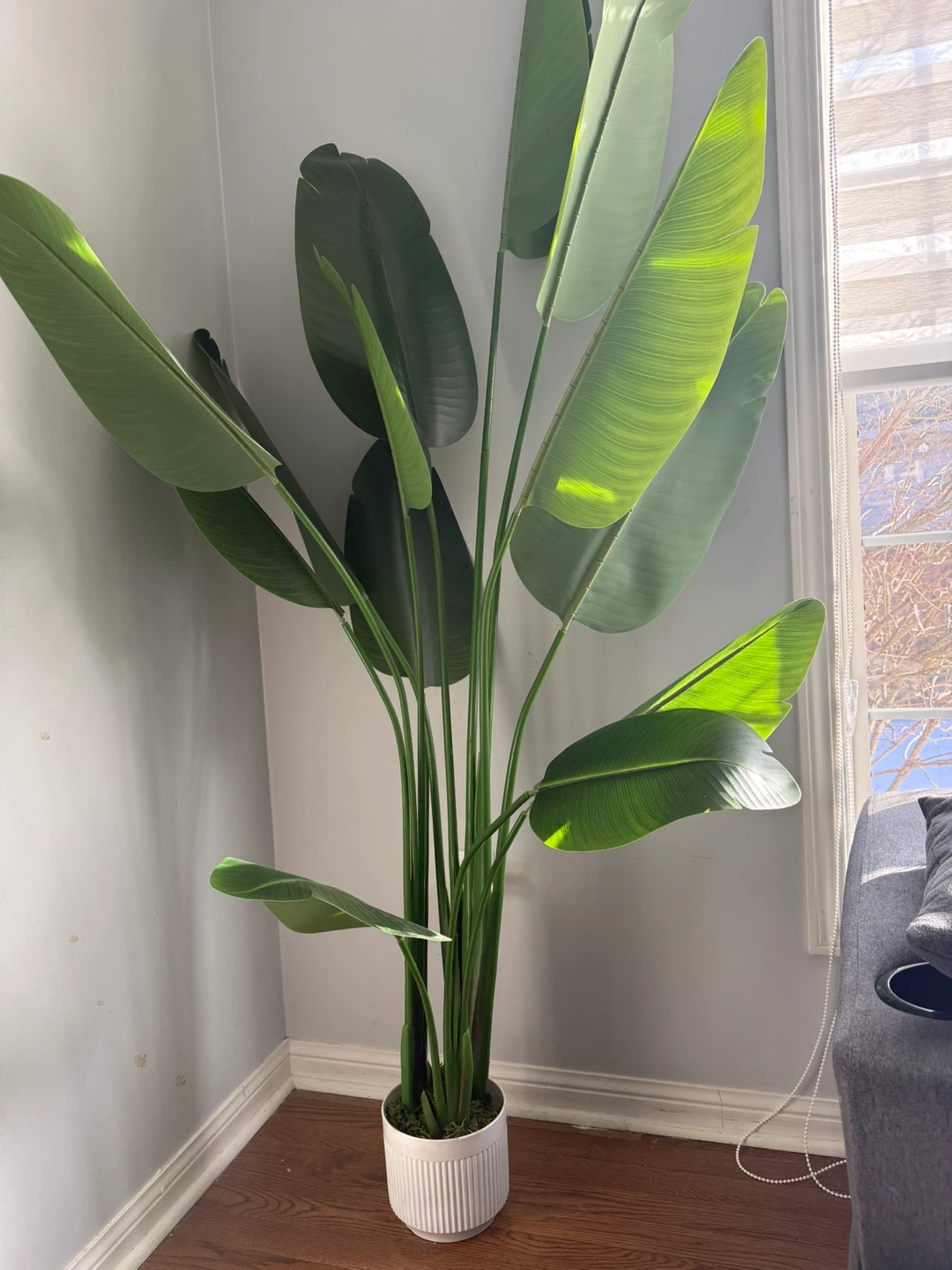 Large Faux Bird of Paradise Plant in White Pot - photo 2