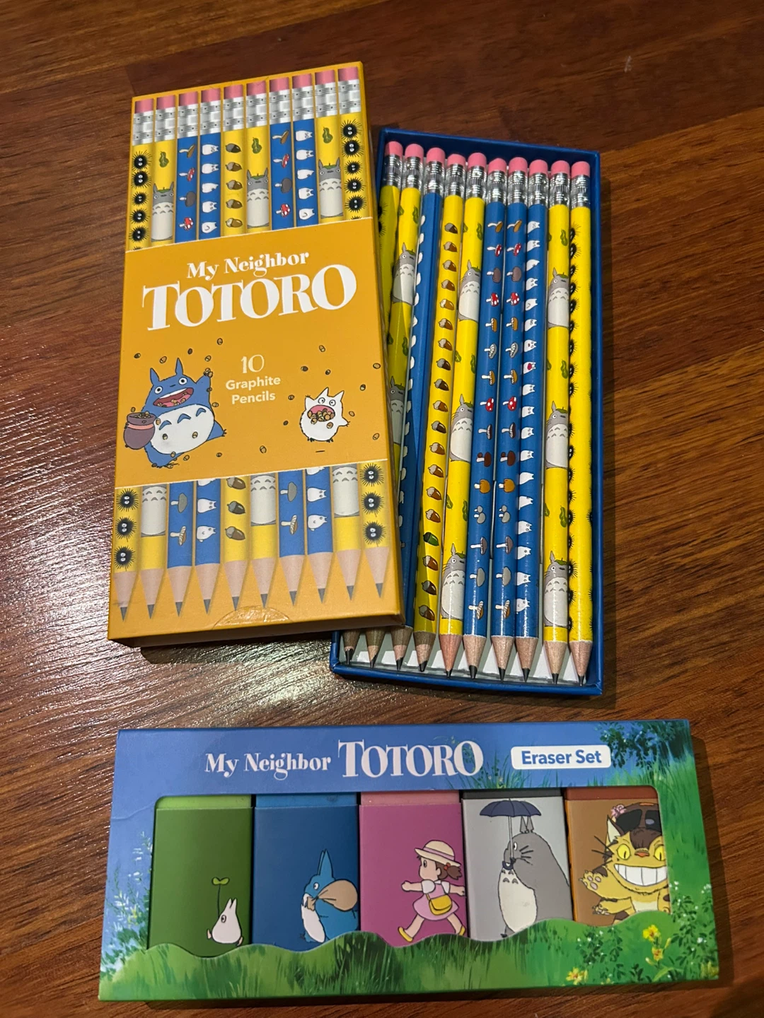 NEW My Neighbor Totoro Graphite Pencils & Eraser Set