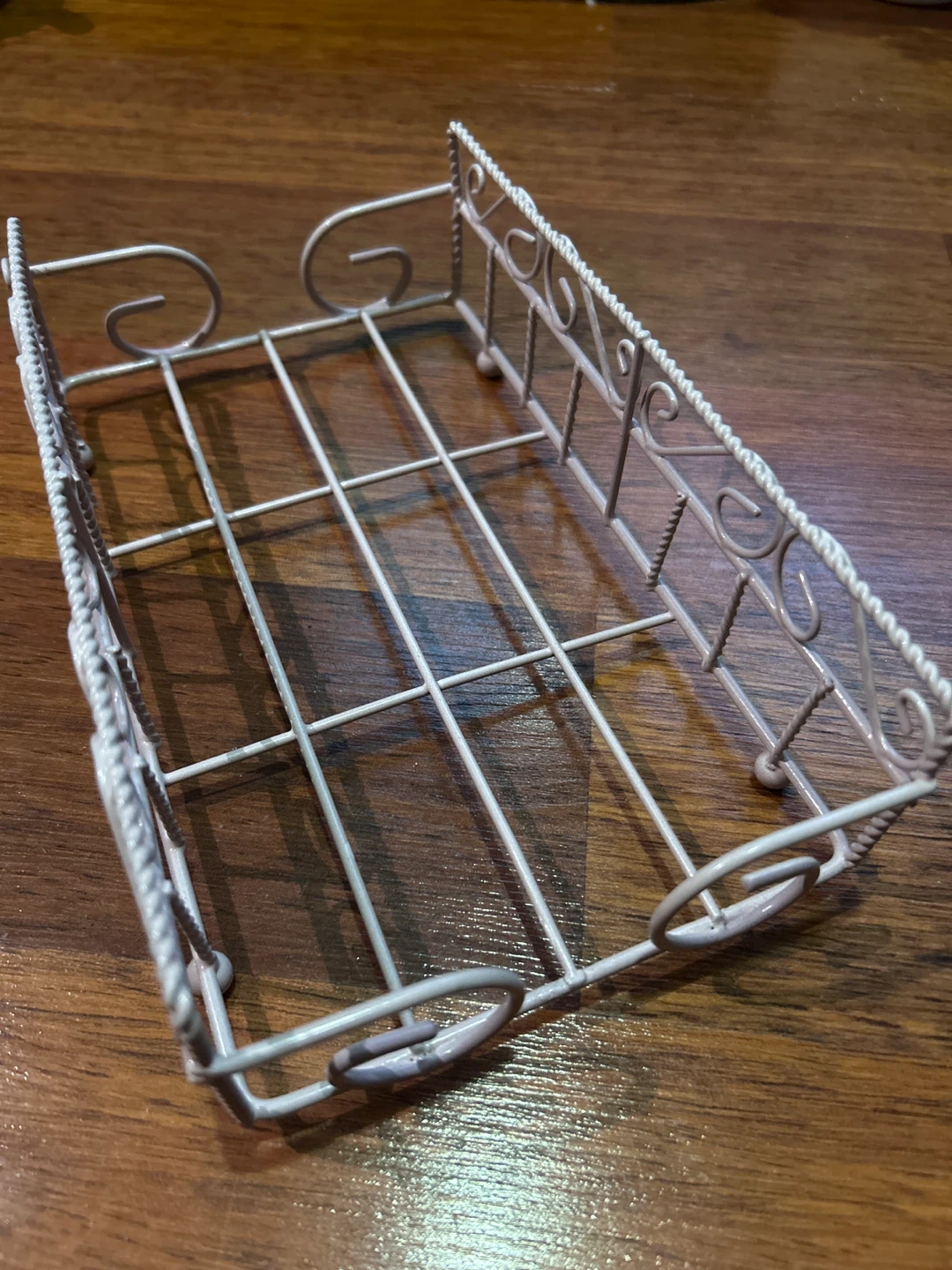 Decorative Wire Storage Basket - Light Pink