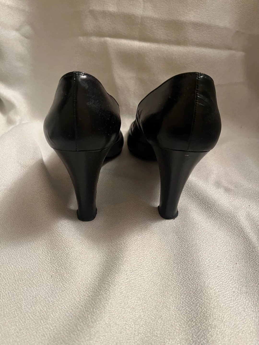 Raphael Black Leather Heeled Pumps - Made in Italy - photo 3