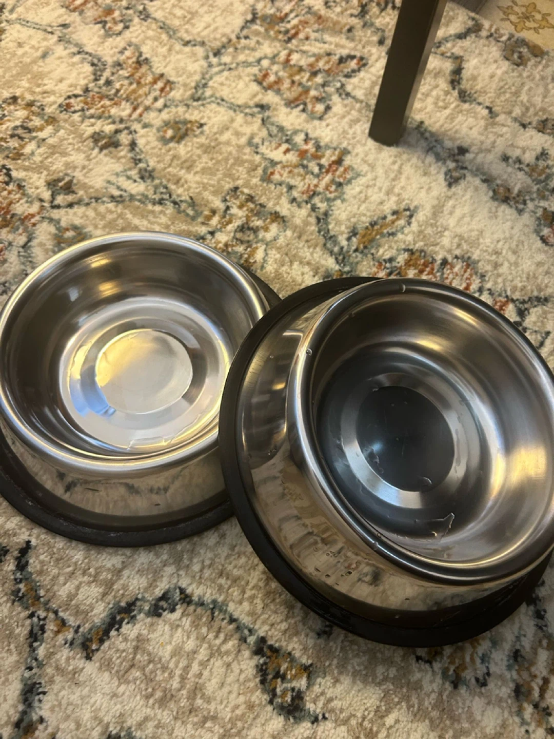 Set of 2 Stainless Steel Pet Bowls with Non-Slip Base