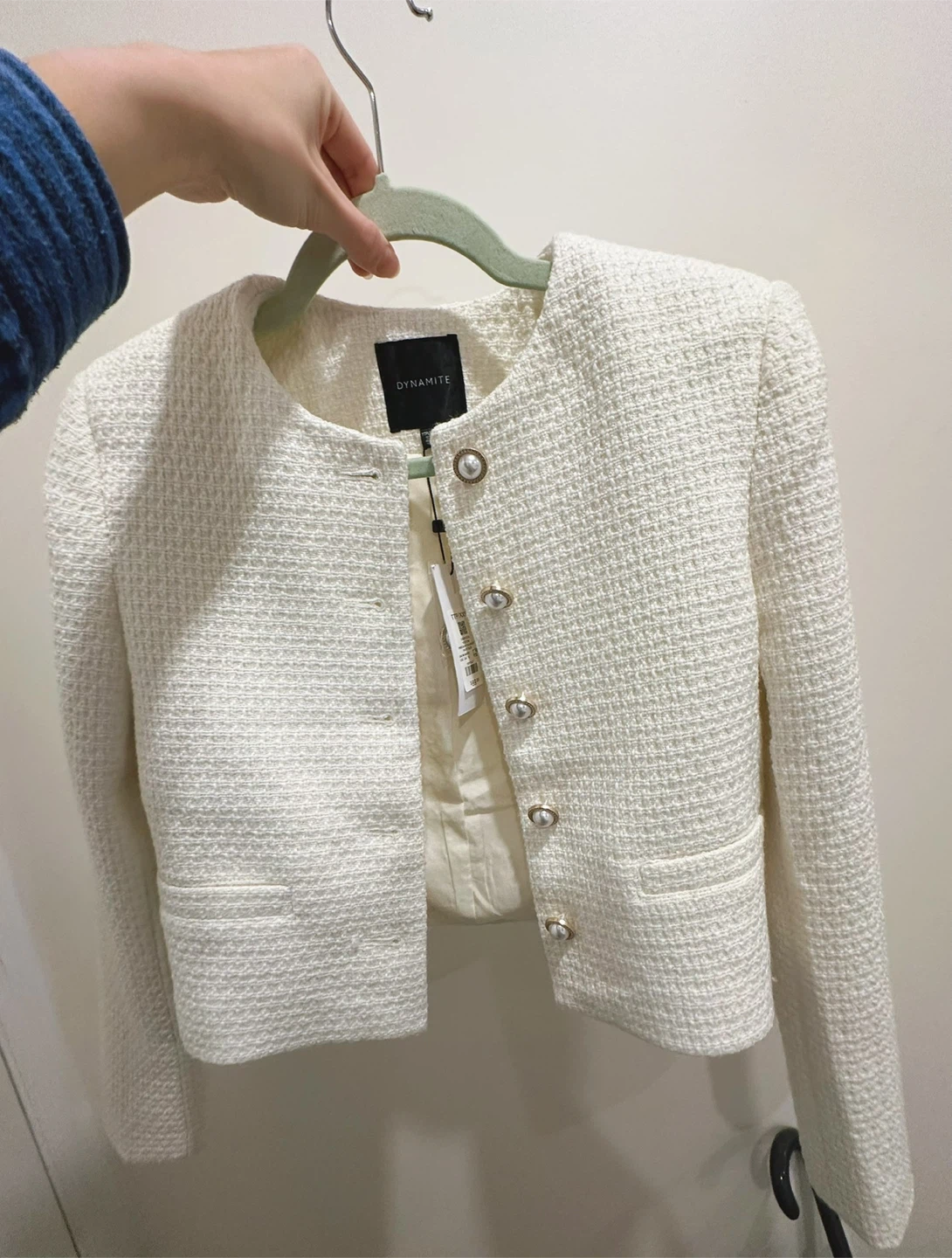 Dynamite "Margot" Collarless Short Jacket - Snow White - XXS - photo 2