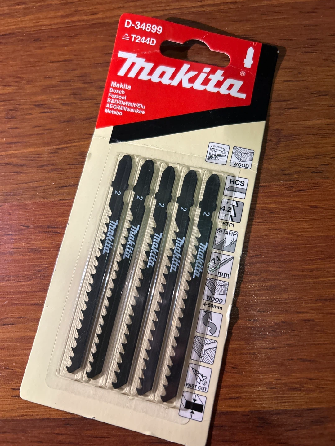 Makita T244D Jigsaw Blades - 5 Pack