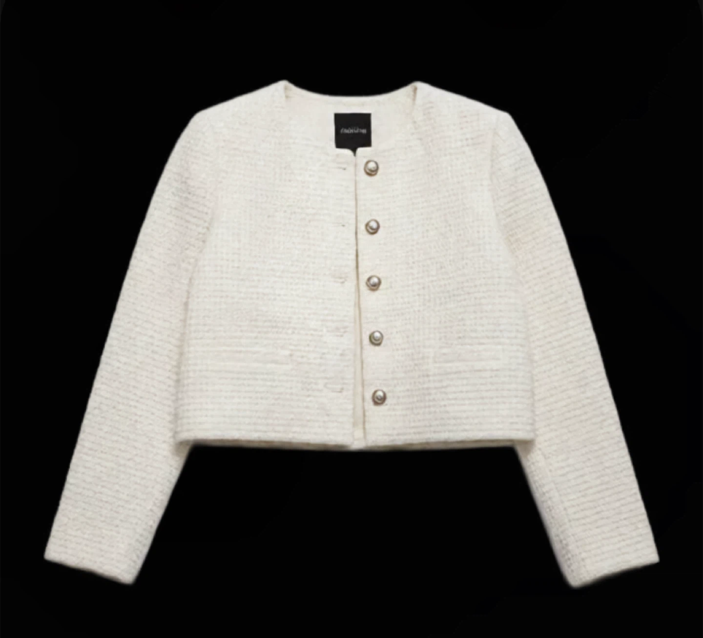 Dynamite "Margot" Collarless Short Jacket - Snow White - XXS