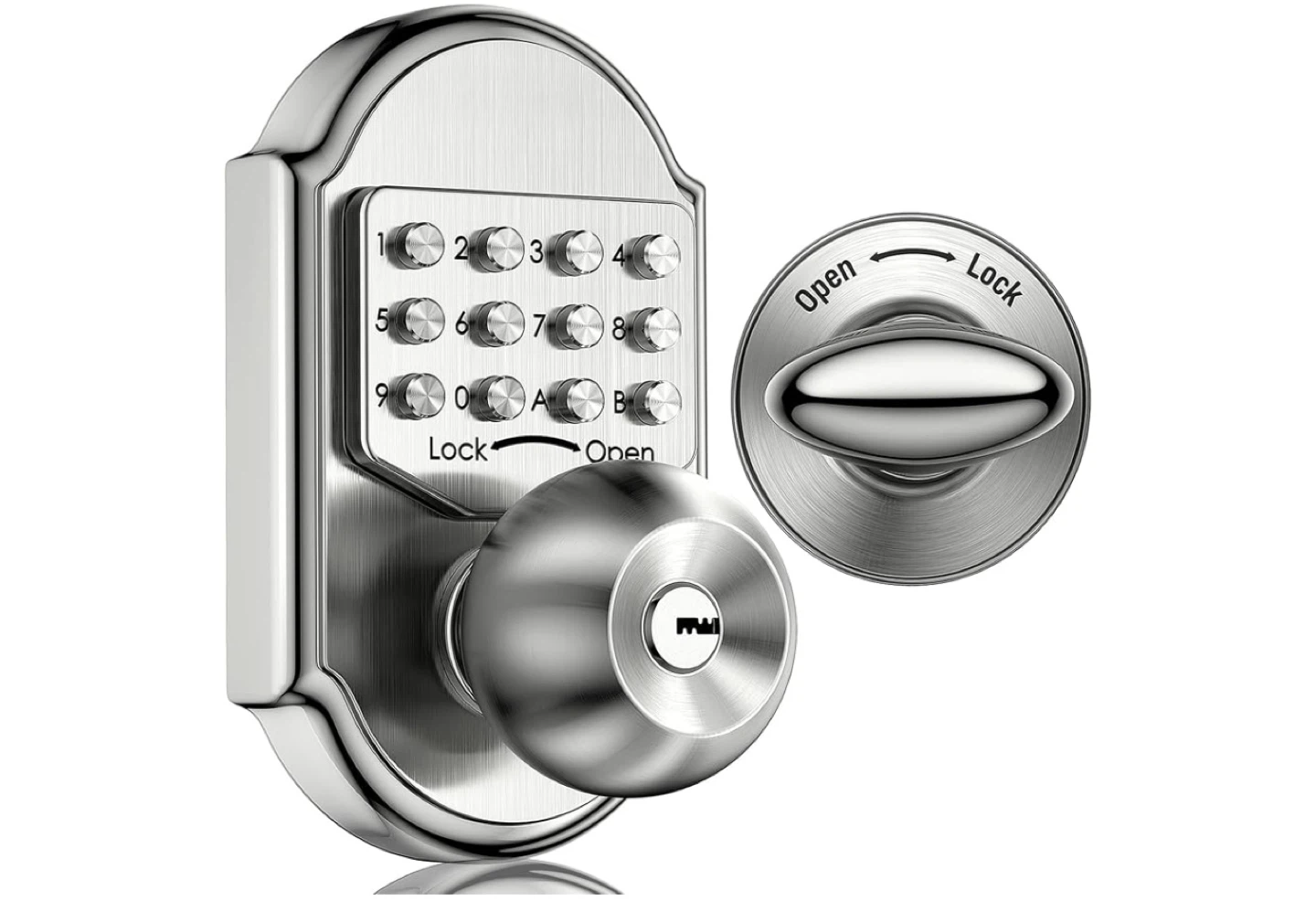 Brushed Nickel Keyless Entry Door Lock with Keypad