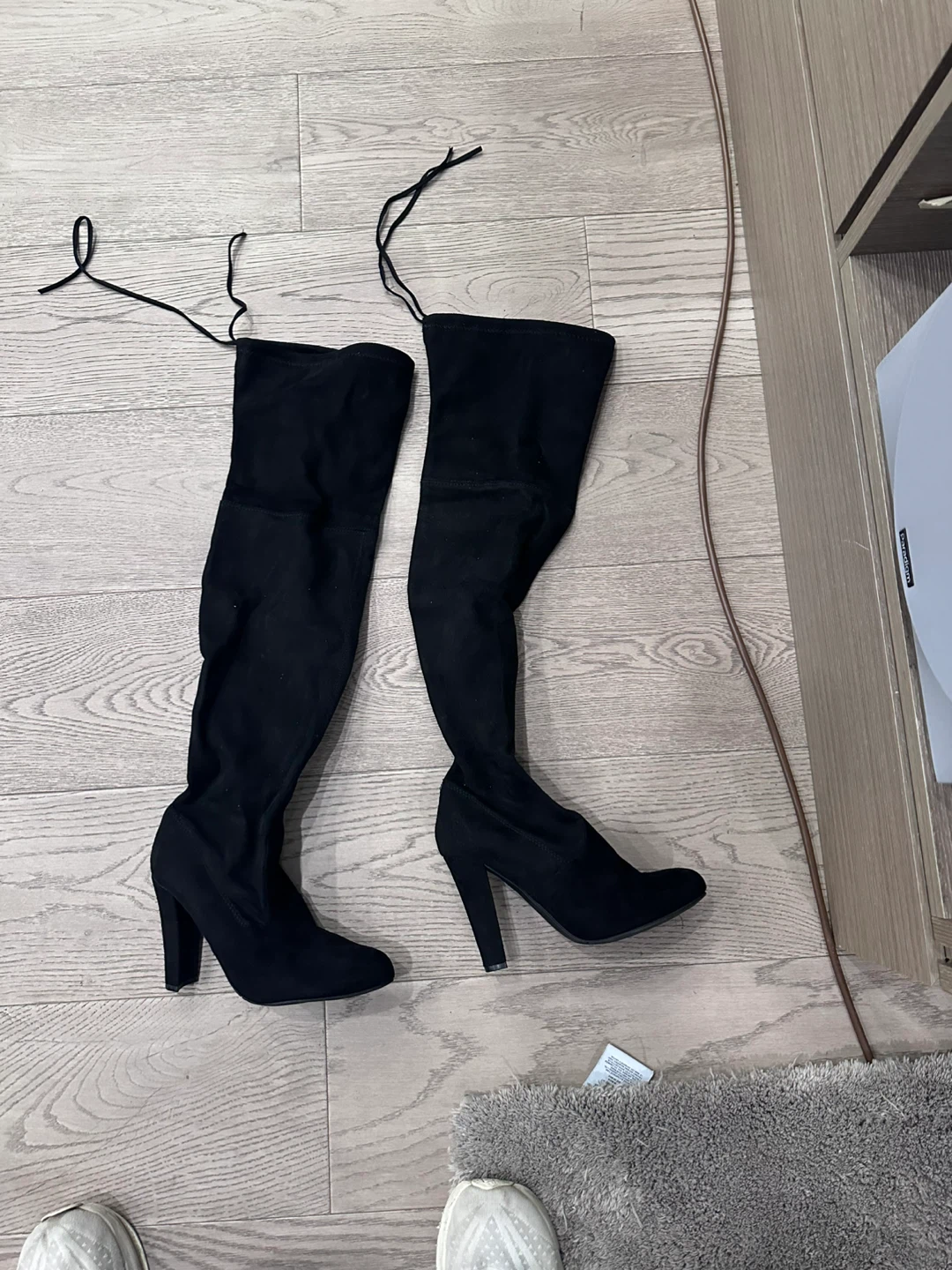 Black Over-the-Knee Heeled Boots - photo 3