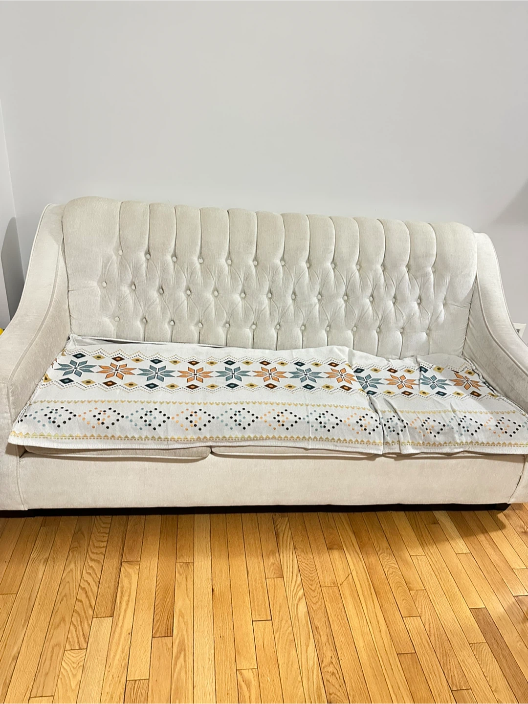 Tufted Cream Sofa