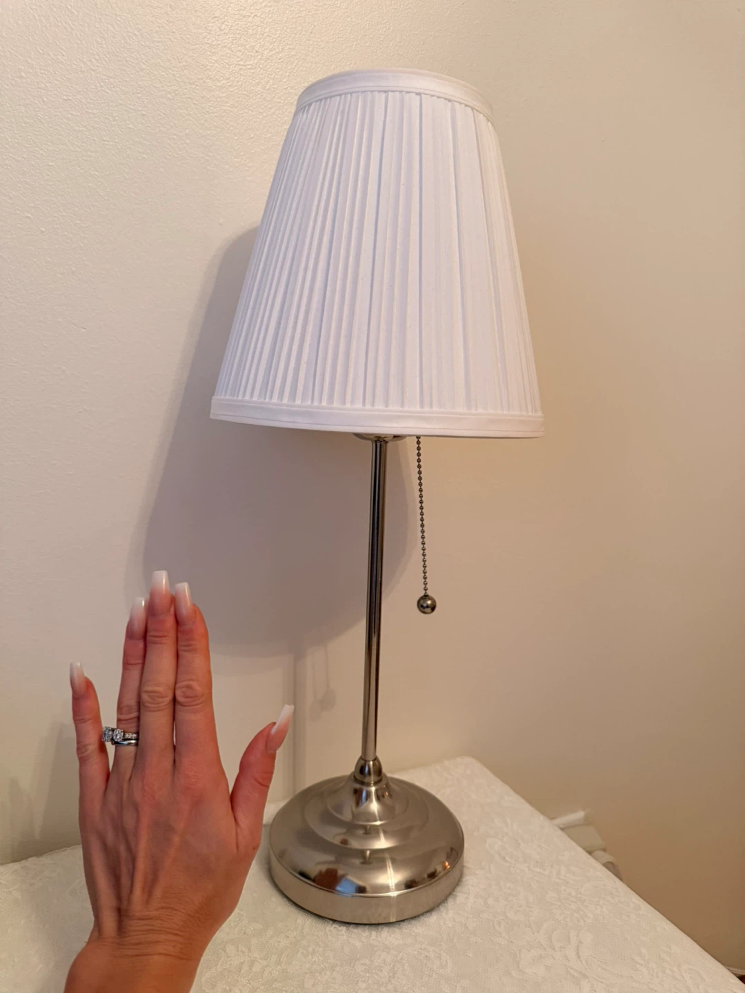 🧡Table Lamp with White Pleated Shade - photo 2