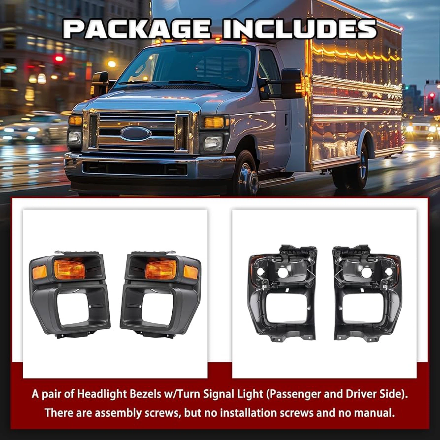 HECASA Pair Front Headlight Bezels - Ford - New - photo 4