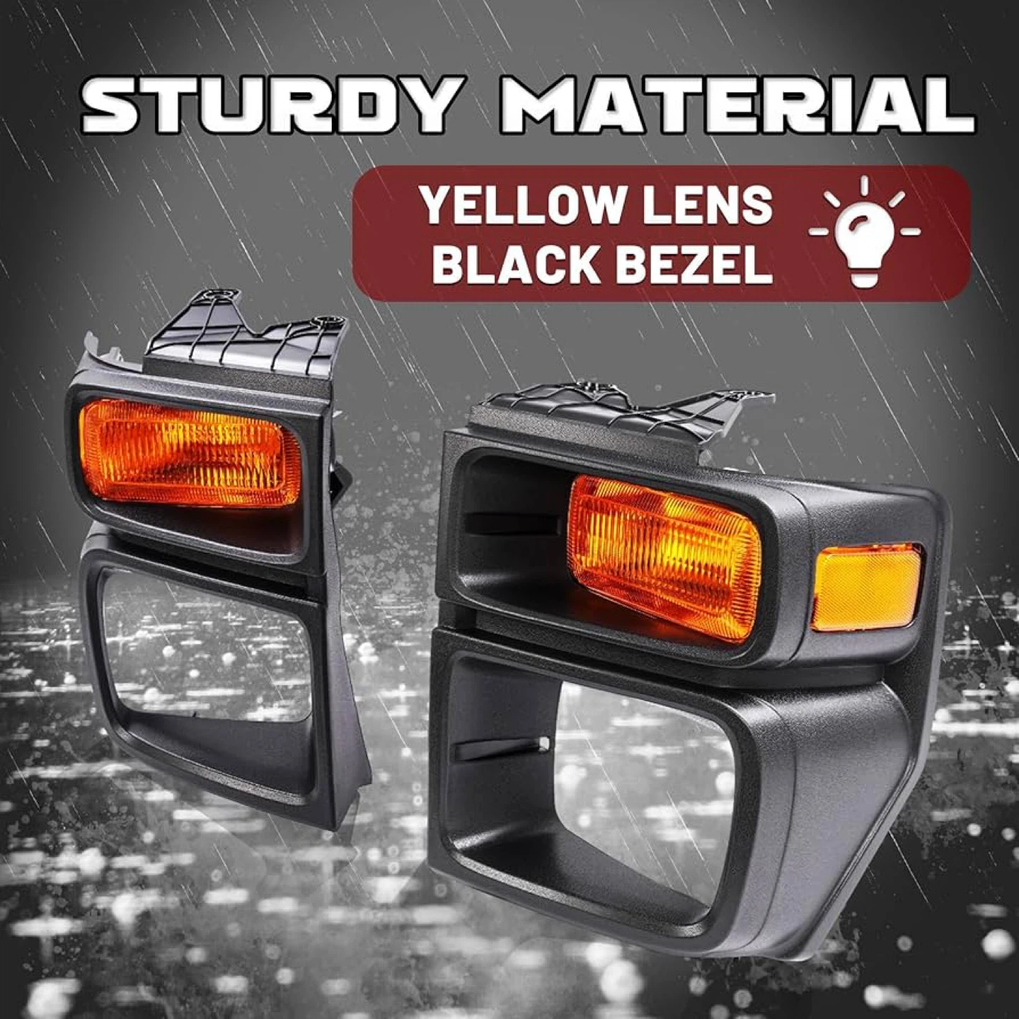 HECASA Pair Front Headlight Bezels - Ford - New - photo 3