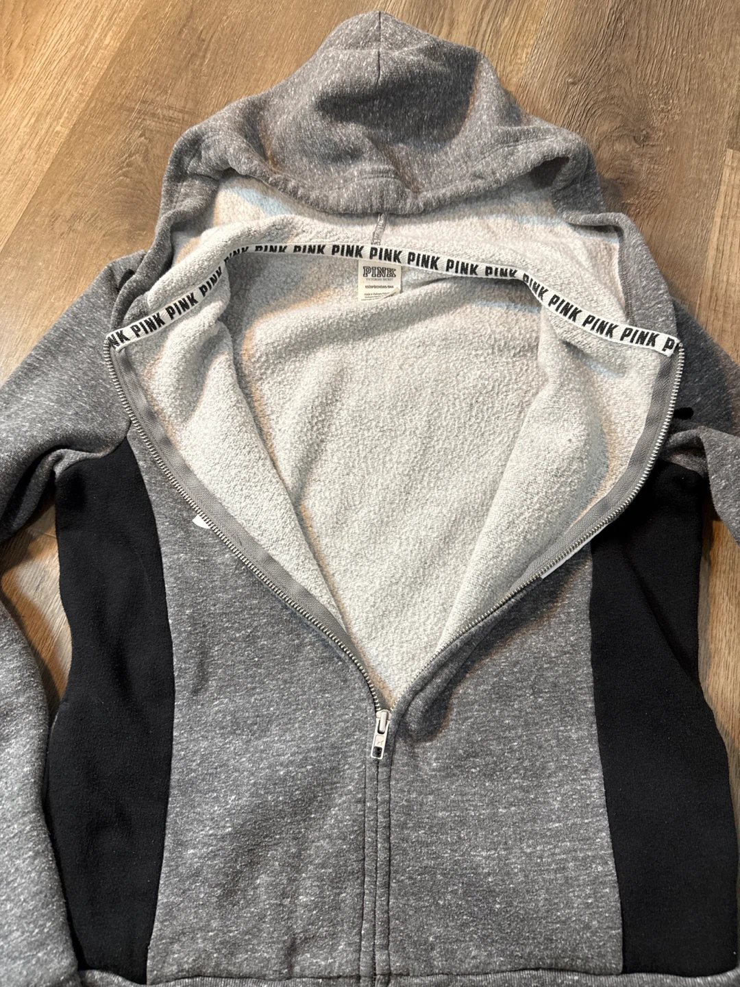 Pink Victoria's Secret Zip-Up Hoodie Gray XS - photo 5