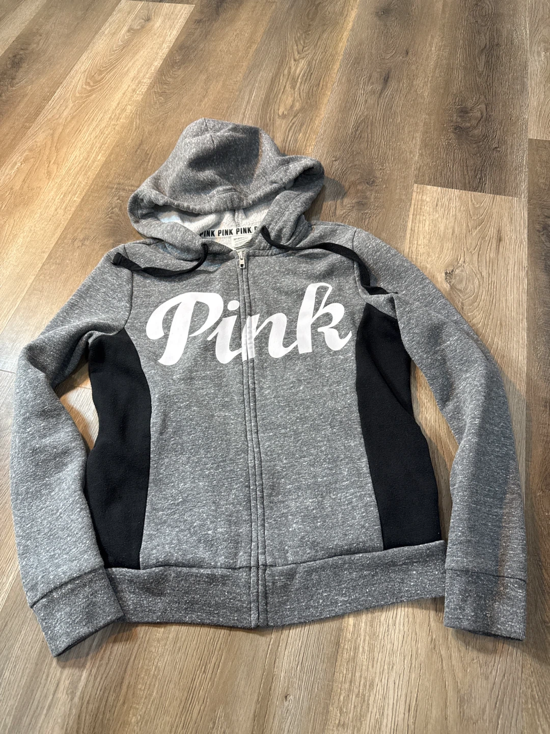 Pink Victoria's Secret Zip-Up Hoodie Gray XS - photo 4