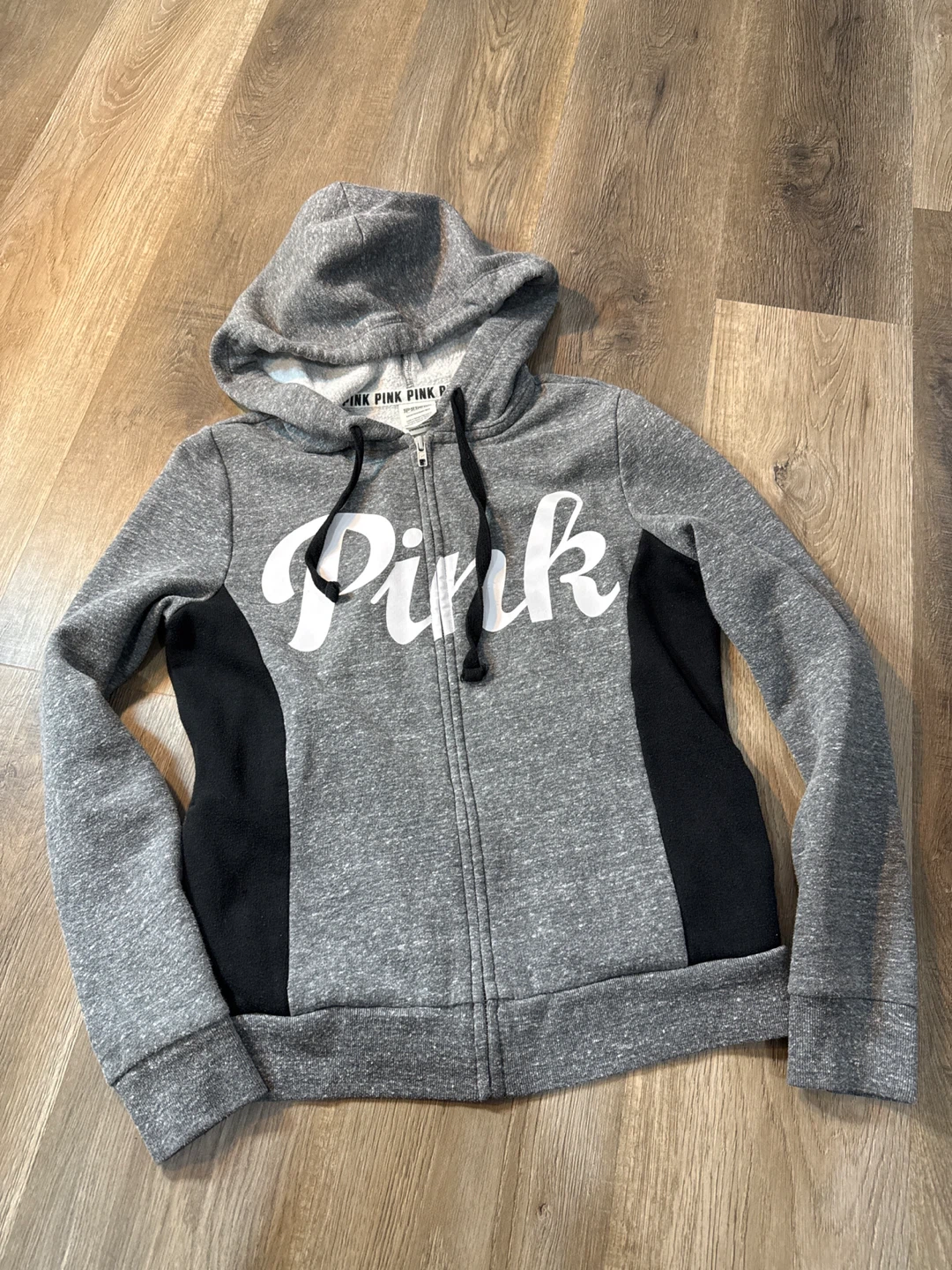 Pink Victoria's Secret Zip-Up Hoodie Gray XS