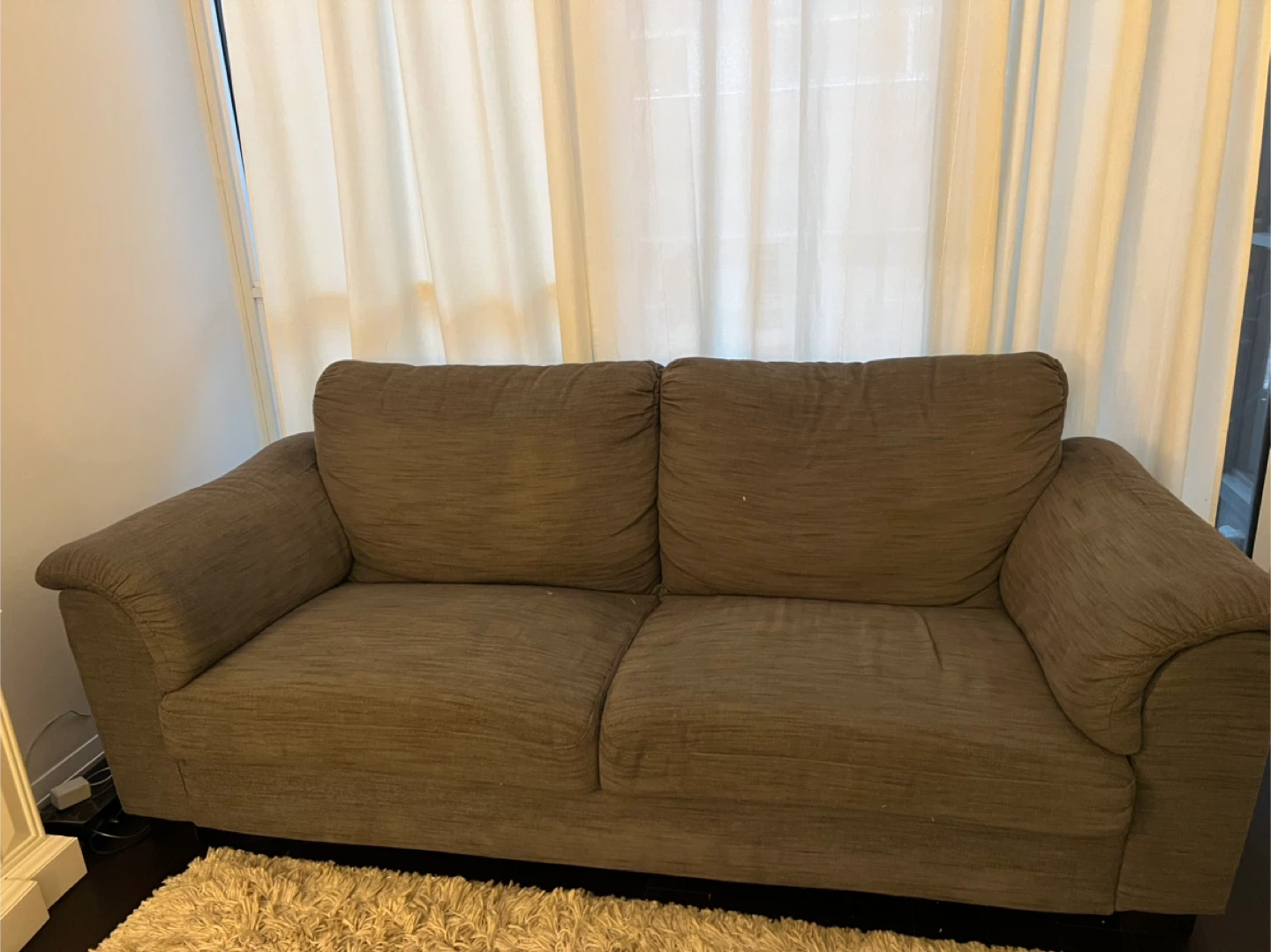 Grey Sofa with Throw Pillows