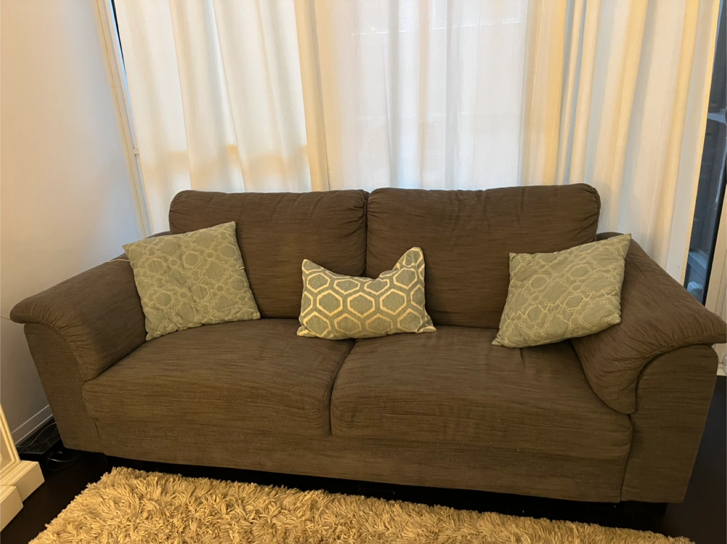 Grey Sofa with Throw Pillows - photo 2