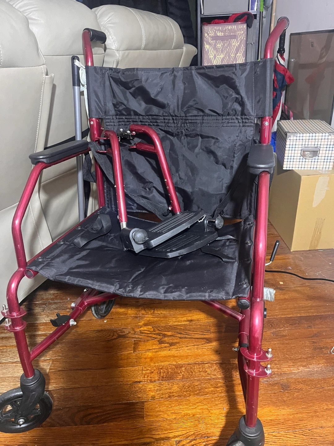 Red transporter wheelchair