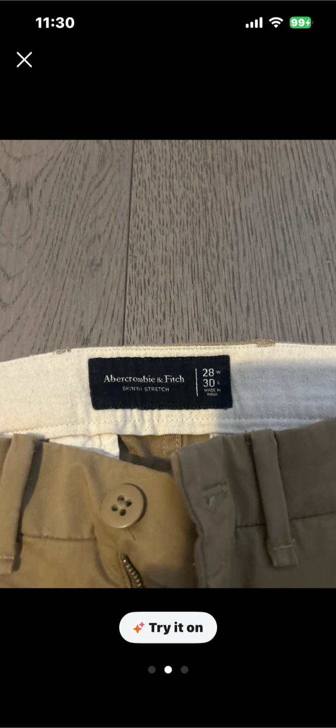 Abercrombie & Fitch Skinny Stretch Chinos Size 28W x 30L - photo 3