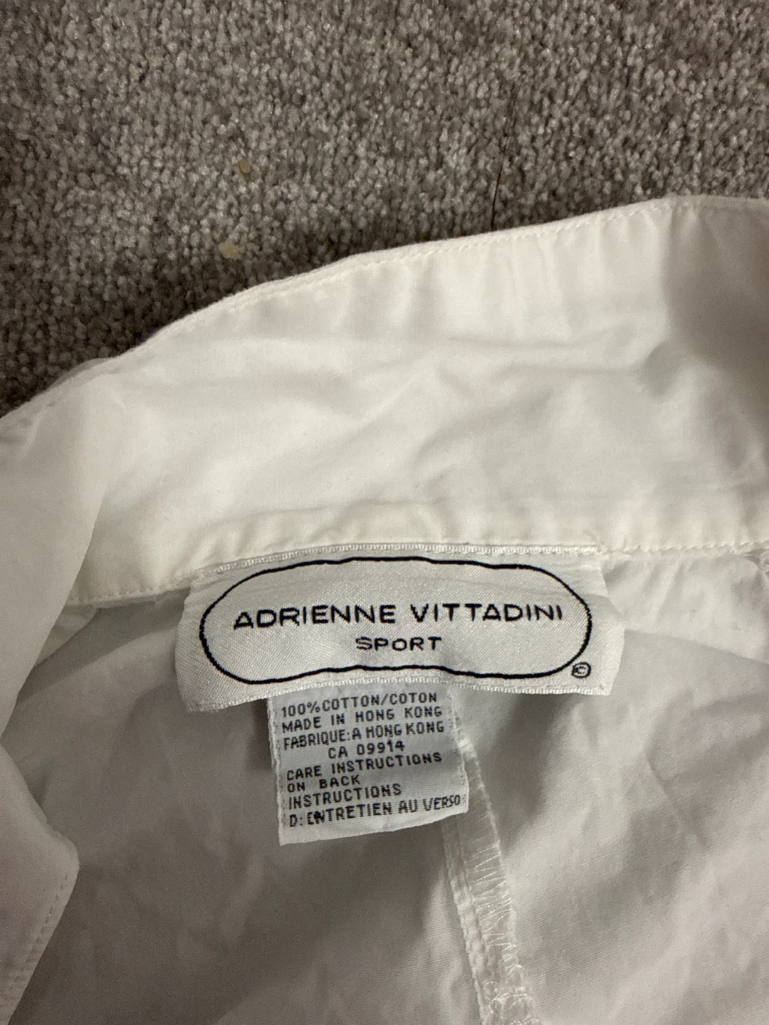 Adrienne Vittadini Sport White Cotton Button-Up Shirt - photo 2
