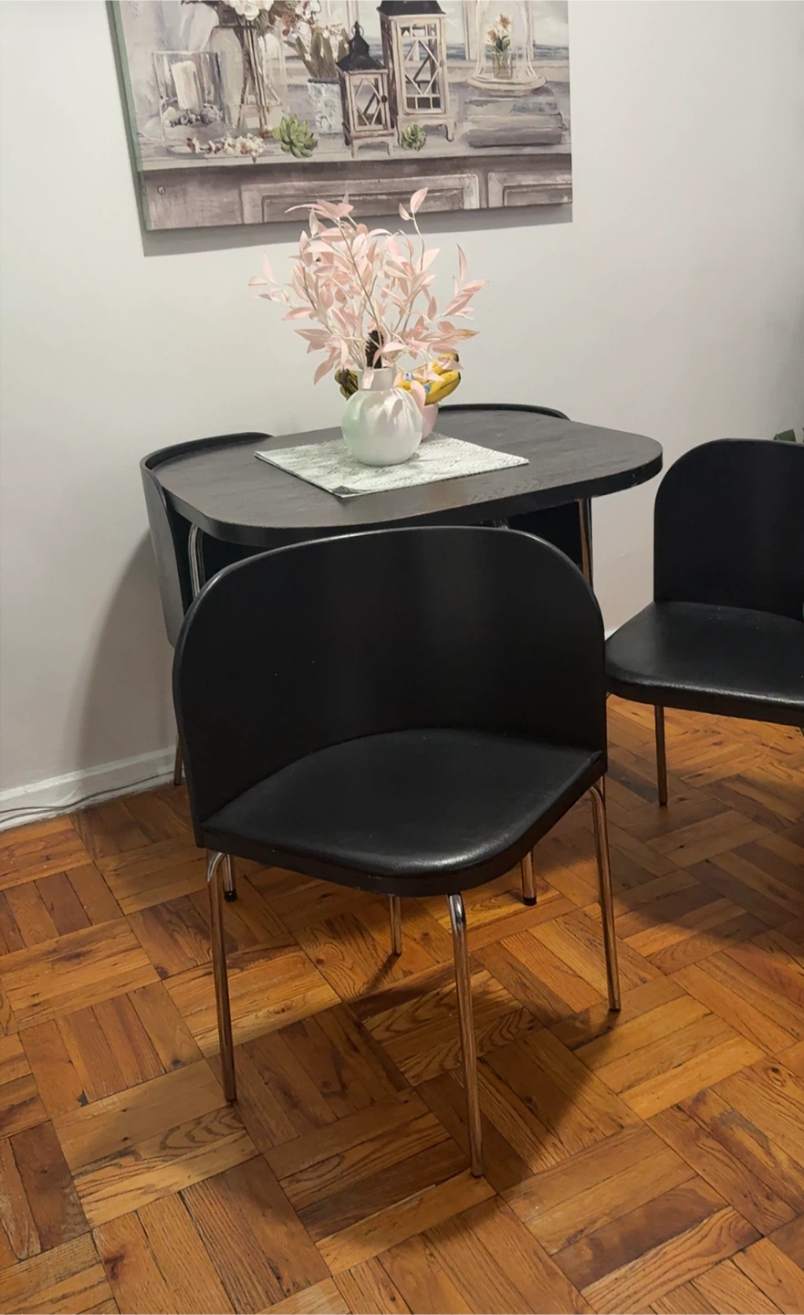 Black Dining Set with 2 Chairs - photo 2