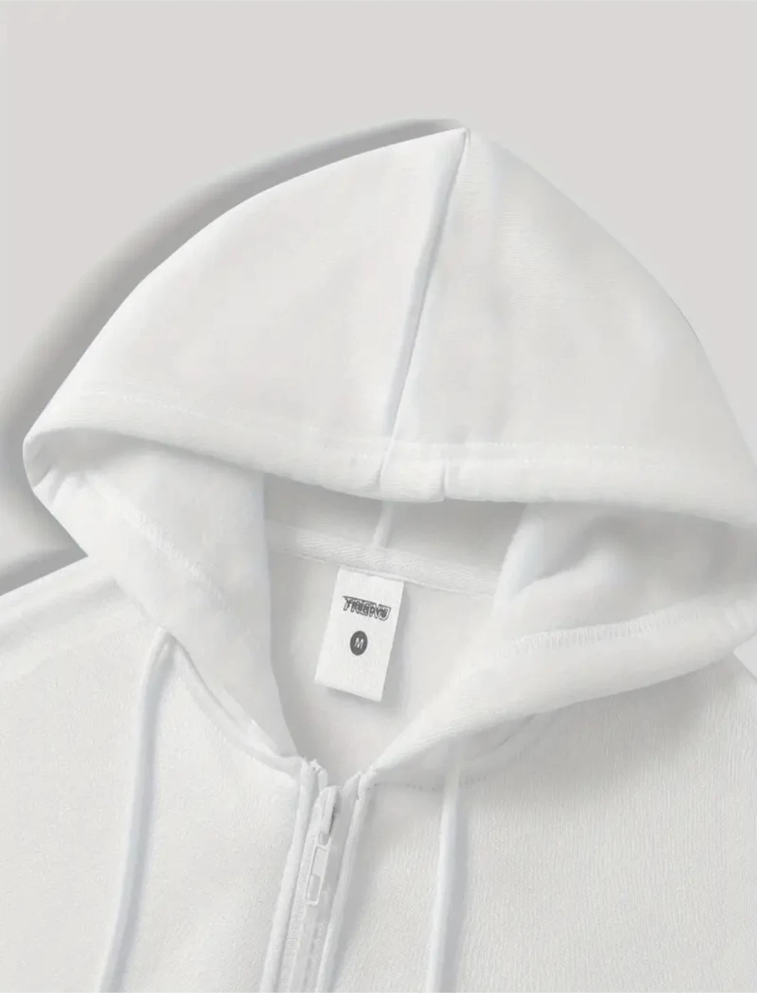 New White Zip-Up Hoodie with Graphic Print - photo 3