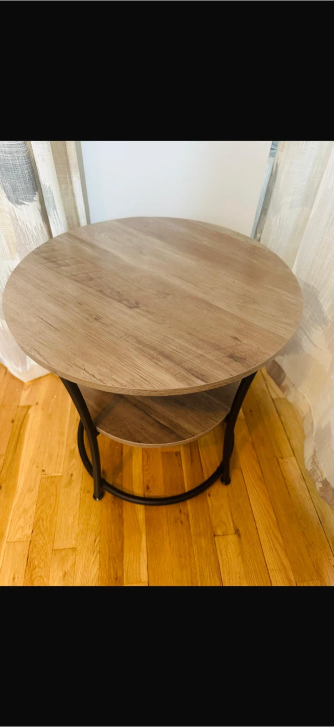 Round Two-Tier Side Table