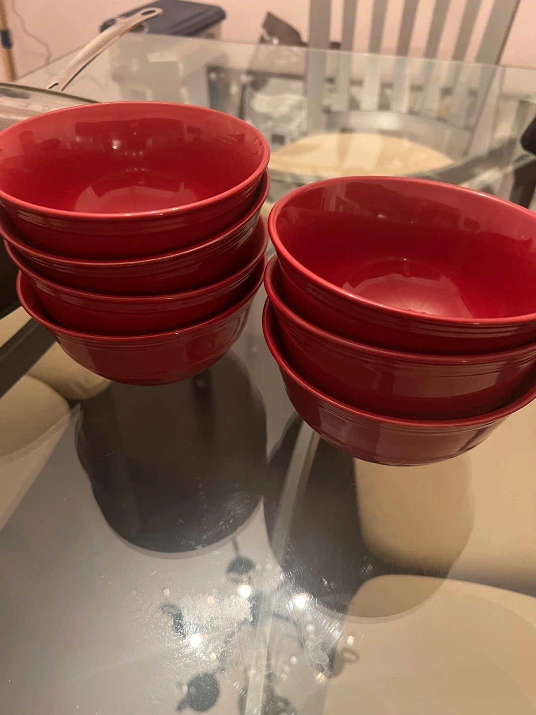 Red Serving Bowls - Set of 8